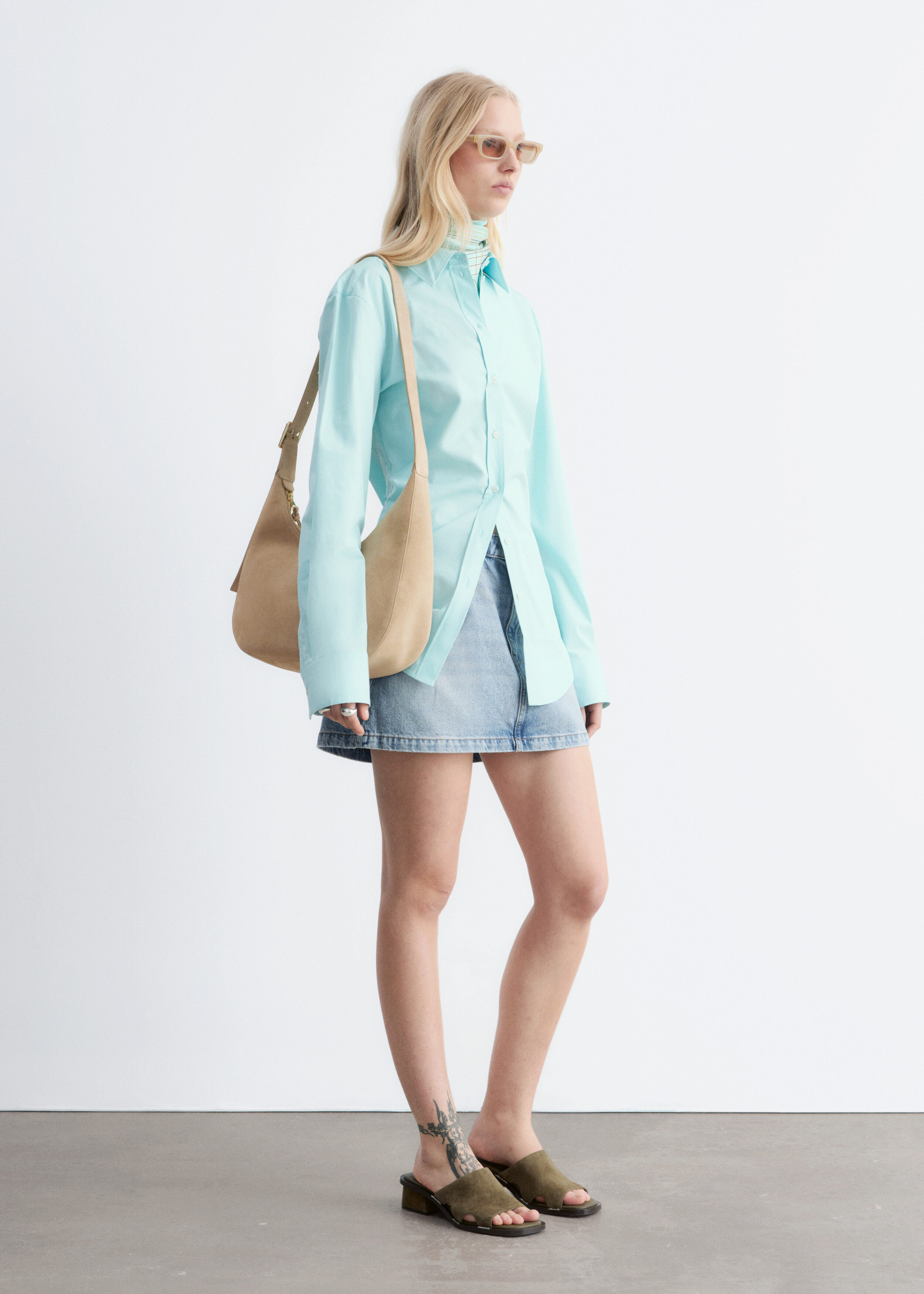 & Other Stories TAPERED COTTON SHIRT