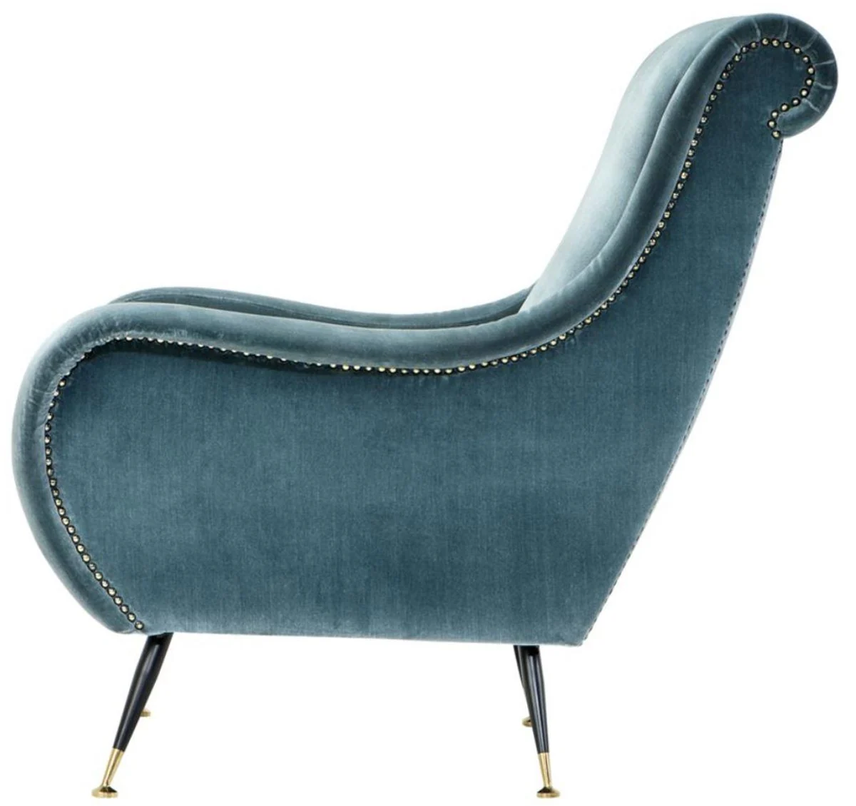Luxury hotel salon armchair turquoise 80 x 90 x H. 88 cm - living room furniture