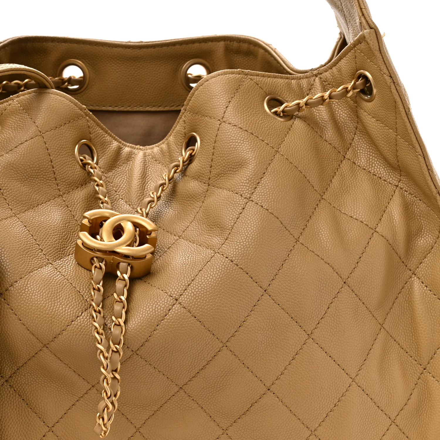 Caviar Quilted Medium Chanel 25 Handbag Dark Beige - Top Club