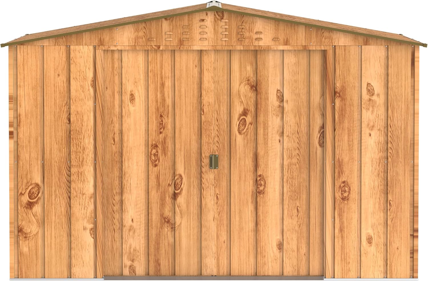 Duramax Top 10 x 8 Capanno da giardino in metallo resistente alle intemperie, Venatura del legno e Marrone