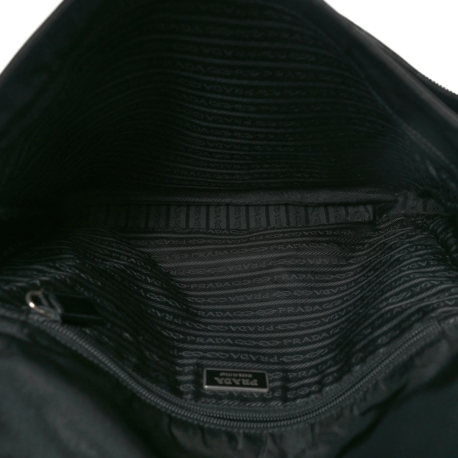 Tessuto Nylon Saffiano Single Snap Buckle Flap Messenger Bag Black - Top Club