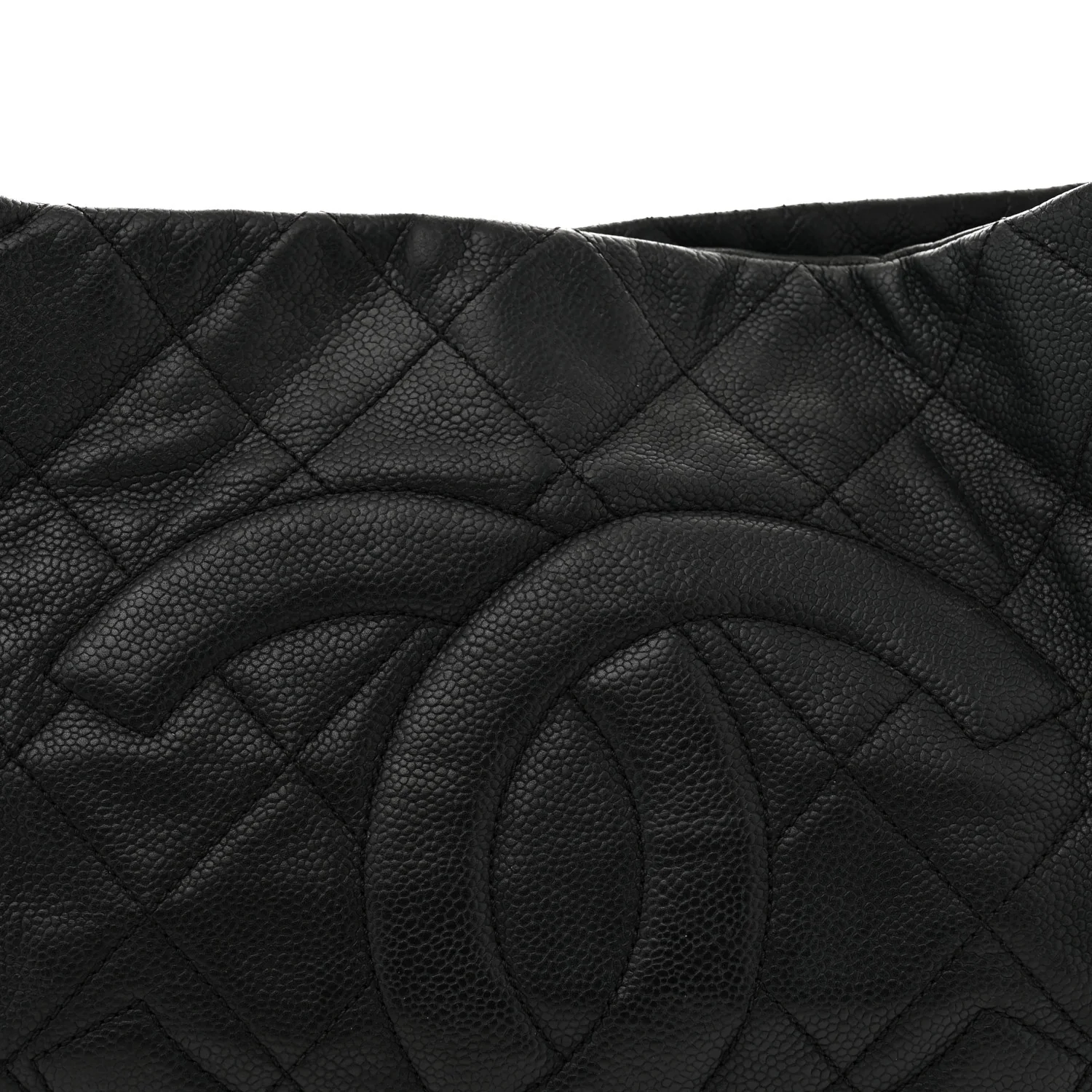 Caviar Quilted Expandable Zip Shoulder Bag Black - Top Club