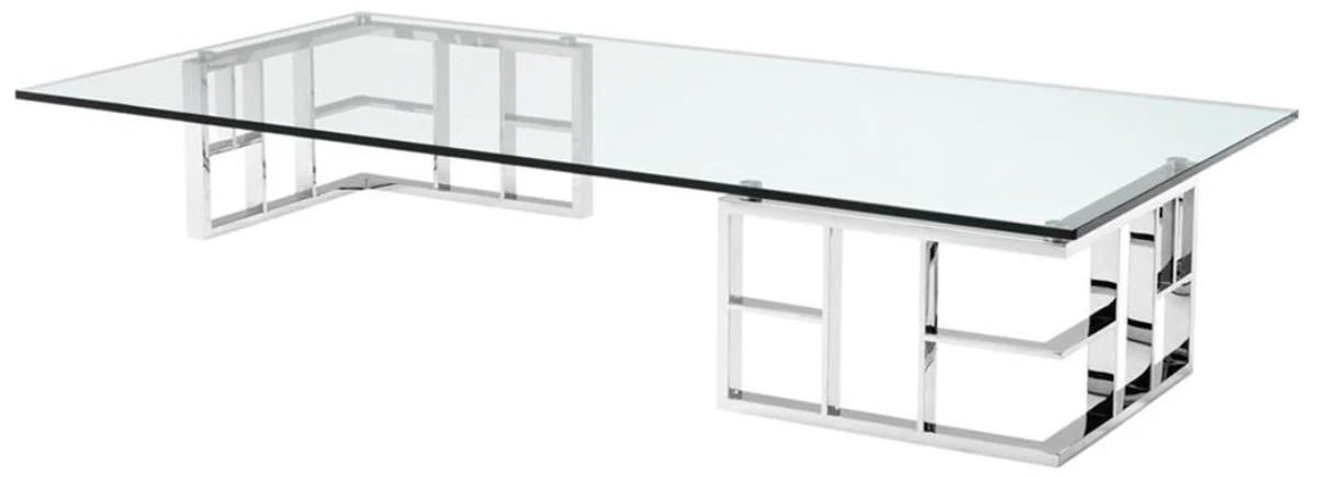 Luxury coffee table / living room table silver 180 x 90 x H. 32.2 cm - luxury collection