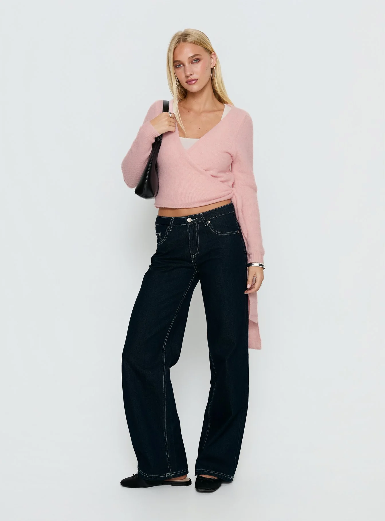 Tonee Wrap Knit Cardigan Pink