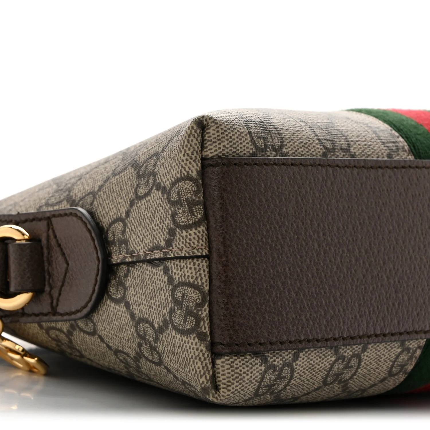 GG Supreme Monogram Textured Dollar Calfskin Web Small Ophidia Dome Shoulder Bag Beige Ebony New Acero - Top Club