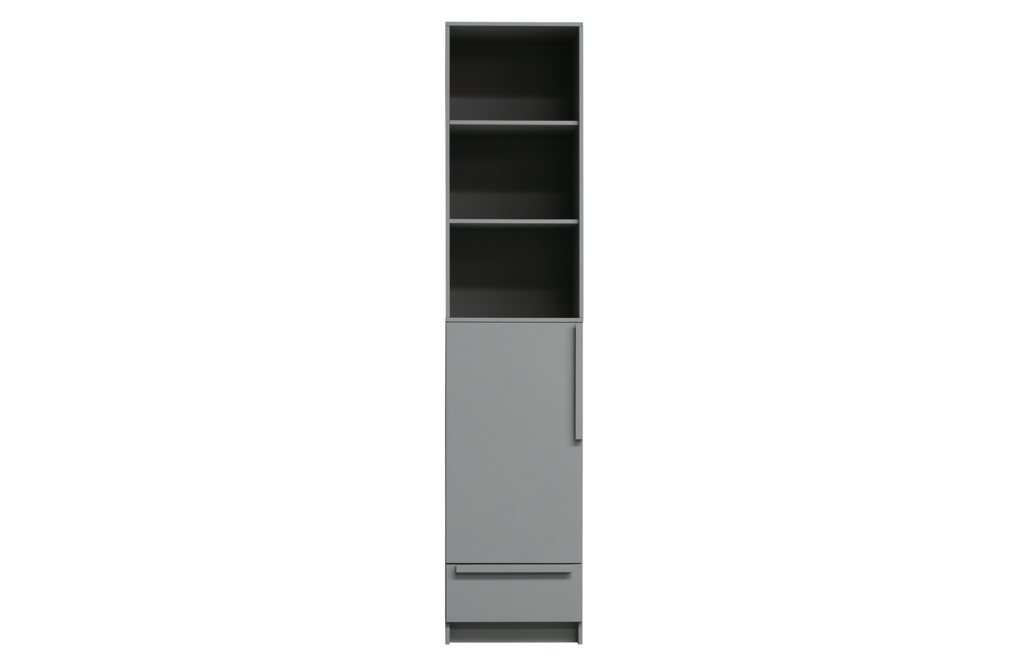 WOOOD hang/legkast Pure Pure - 1 deurs legkast - splitdeur grenen betongrijs