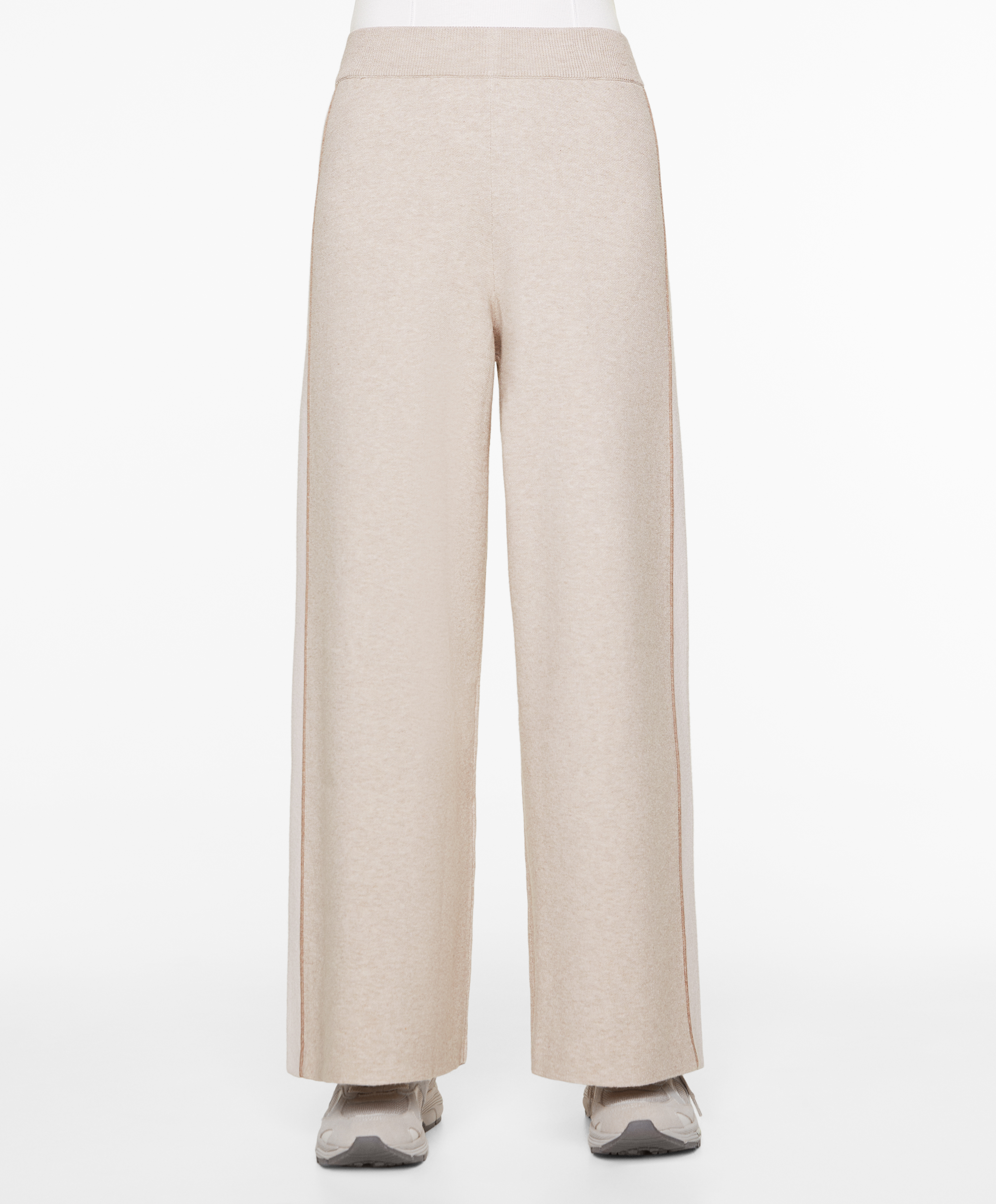OYSHO Knit straight leg trousers with piping