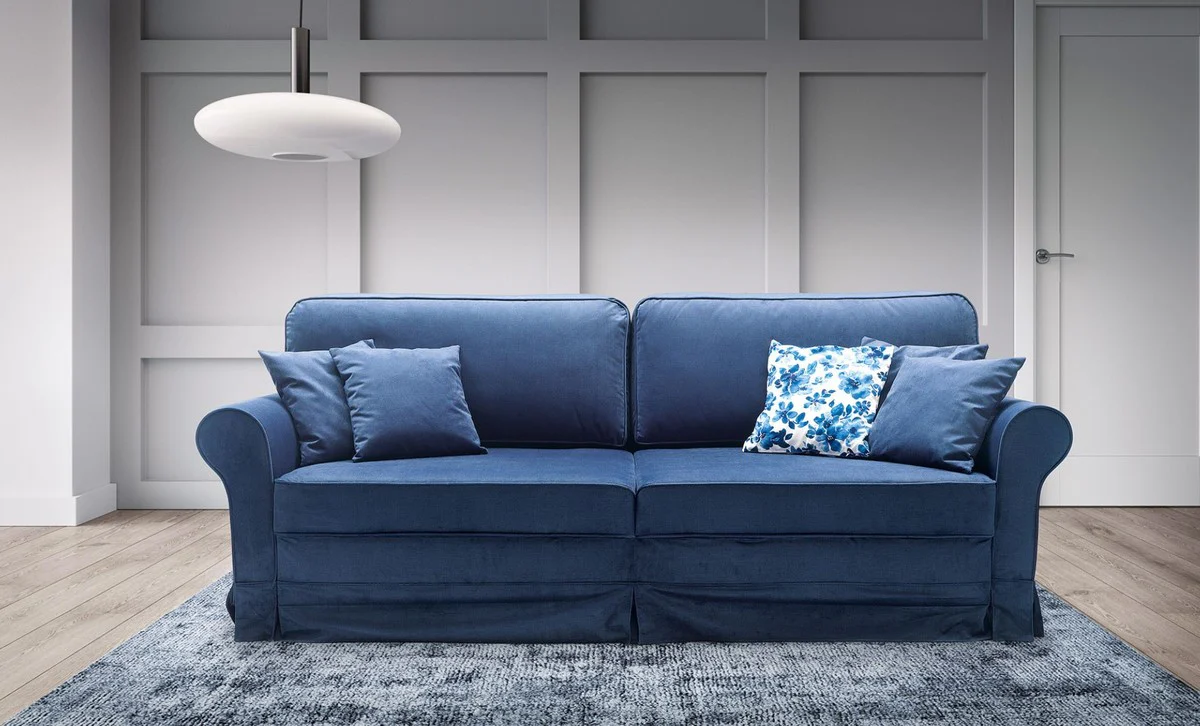 Luxury sofa blue 239 x 110 x H. 90 cm - living room sofa with sleeping function - living room furniture - luxury furniture - luxury interior