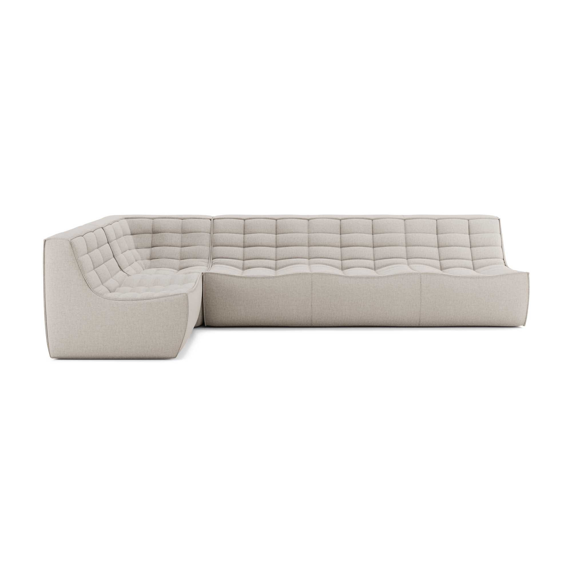 Modulaire bank N701 beige set 1 seat, 3 seat, 90° recht hoek