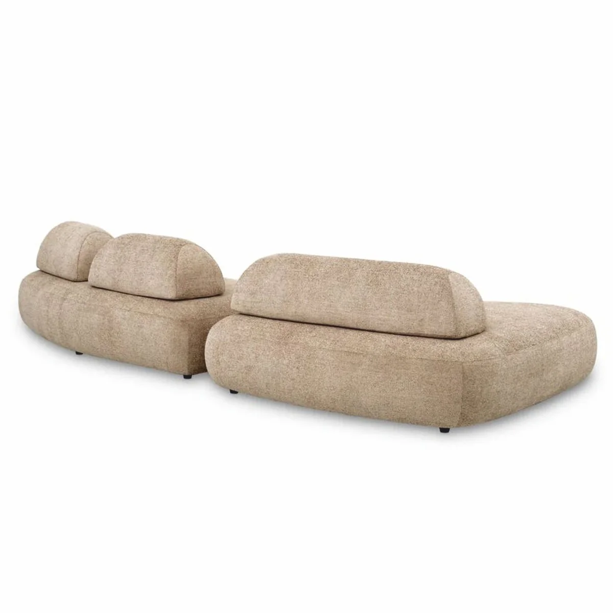 Luxury Sofa Sand Color / Black - Modular 2-Piece Living Room Sofa