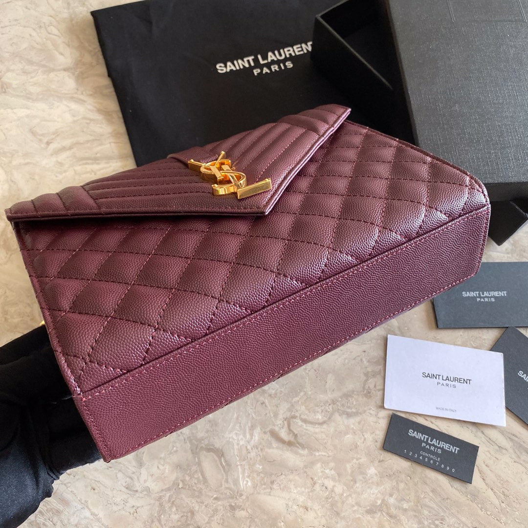 Y  Envelope Medium Bag In Mix Matelasse Grain  De Poudre Embossed Leather - Top Club