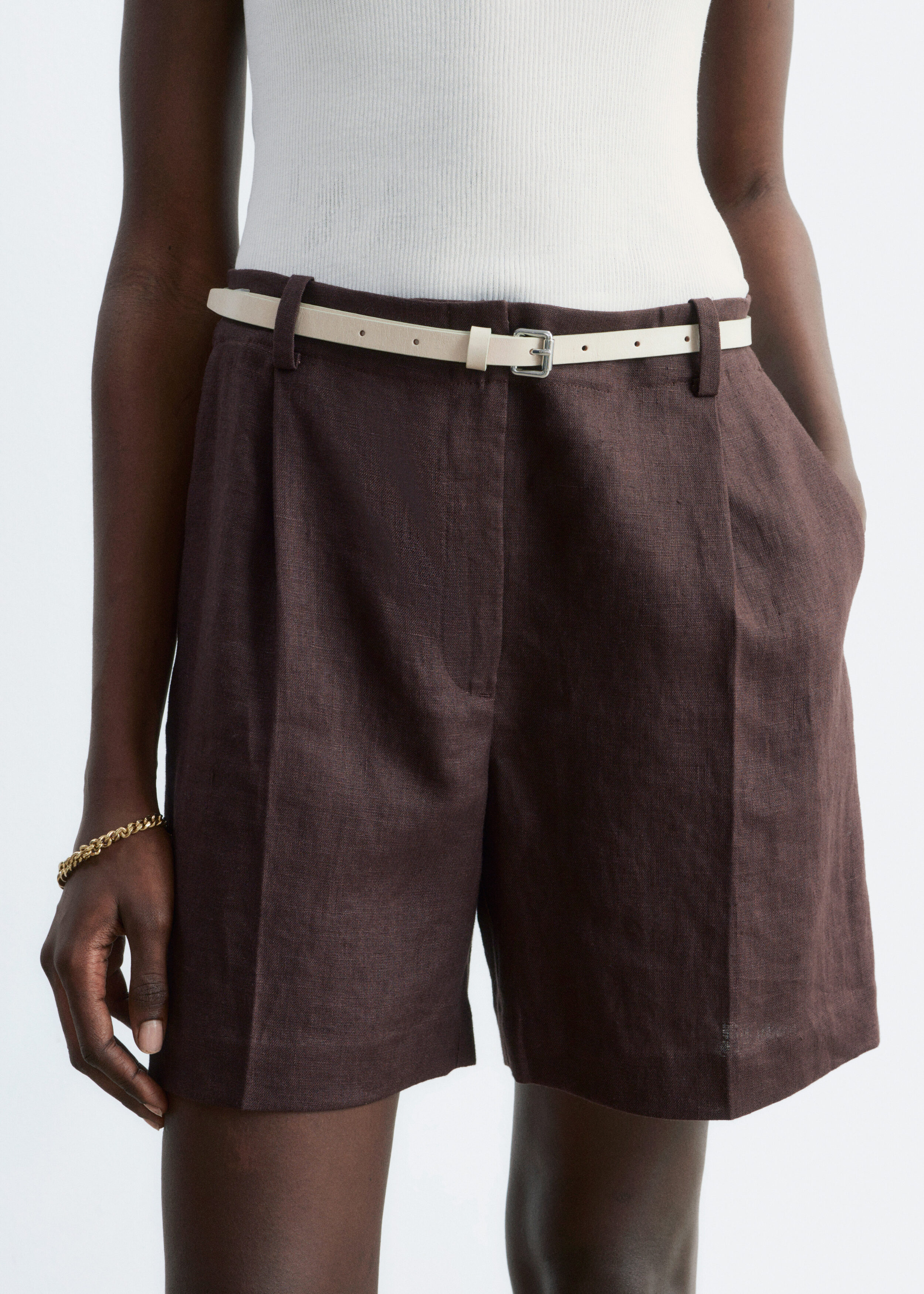 & Other Stories PLEATED LINEN SHORTS