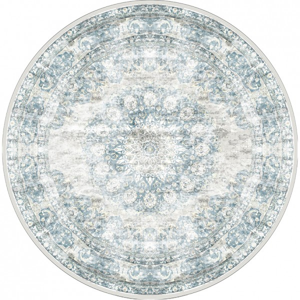 Vloerkleed Viola Blue rond ⌀120 cm