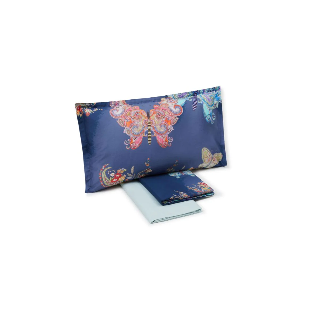 Completo Lenzuola In Percalle Mariposa Matrimoniale