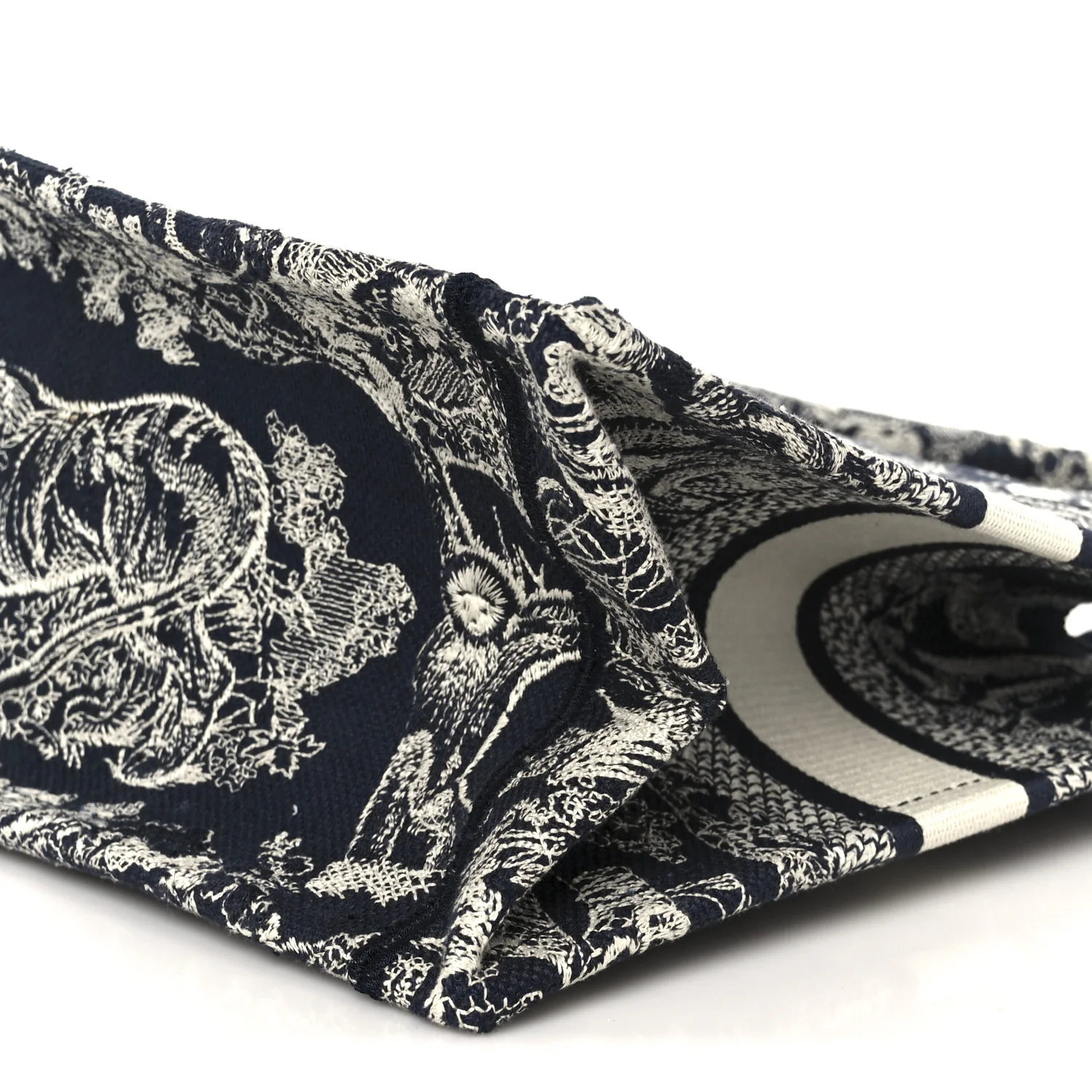 Canvas Embroidered Small Dioriviera Toile De Jouy Book Tote Blue - Top Club
