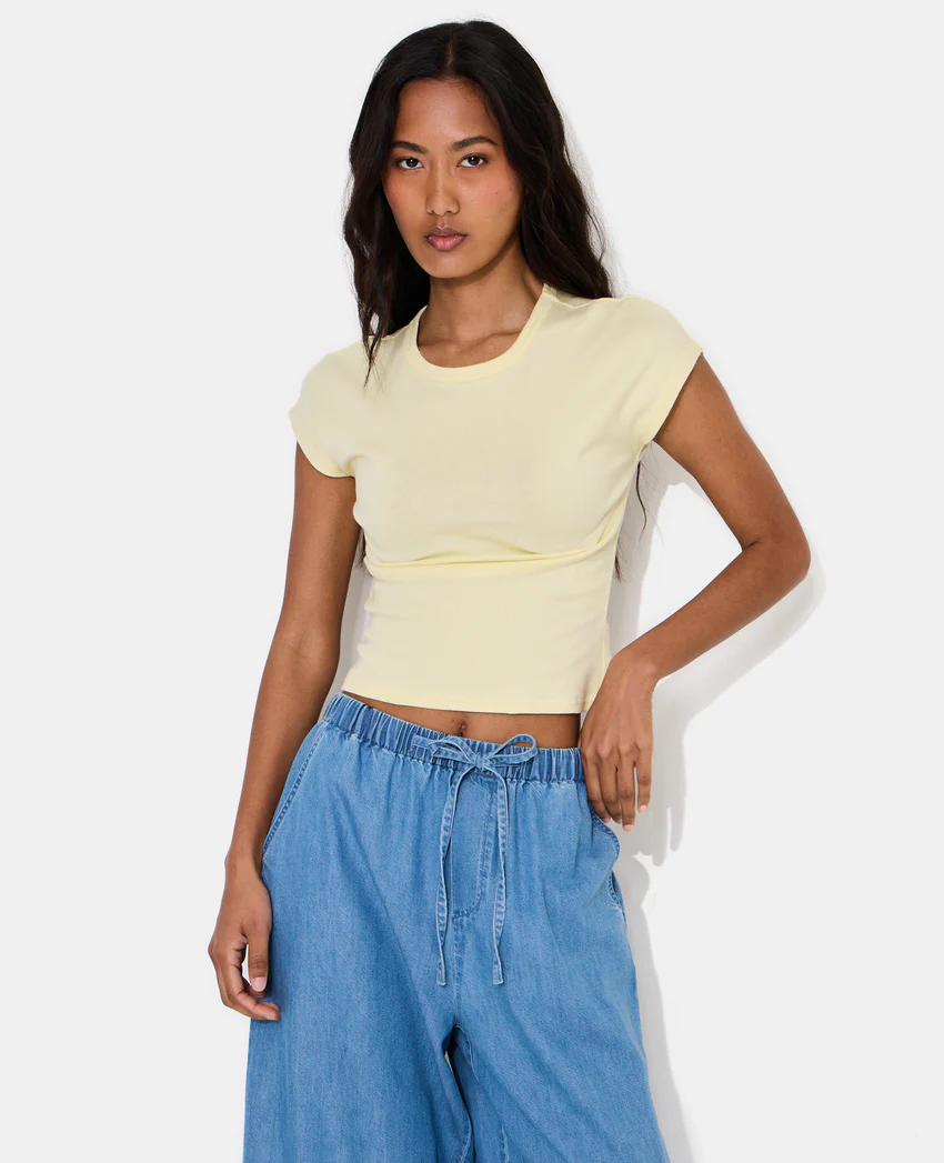 Pimkie T-shirt ajusté col rond et manches raccourcies