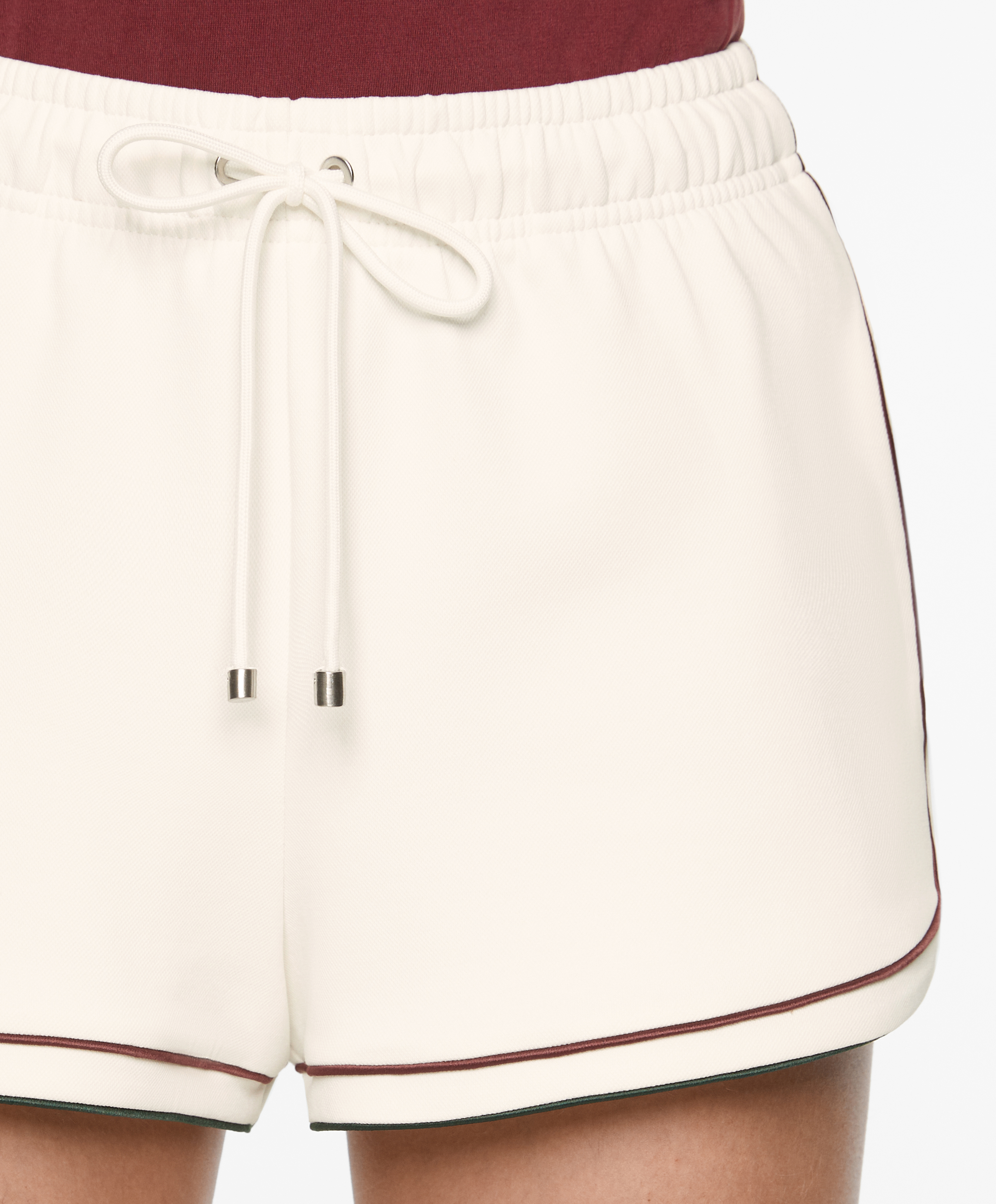 OYSHO Cotton blend piqué shorts with double piping
