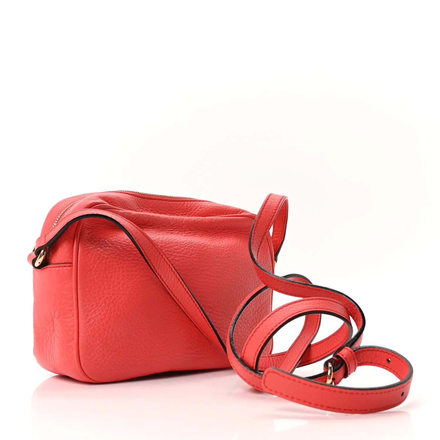 Pebbled Calfskin Small Soho Disco Bag Tabasco Red - Top Club