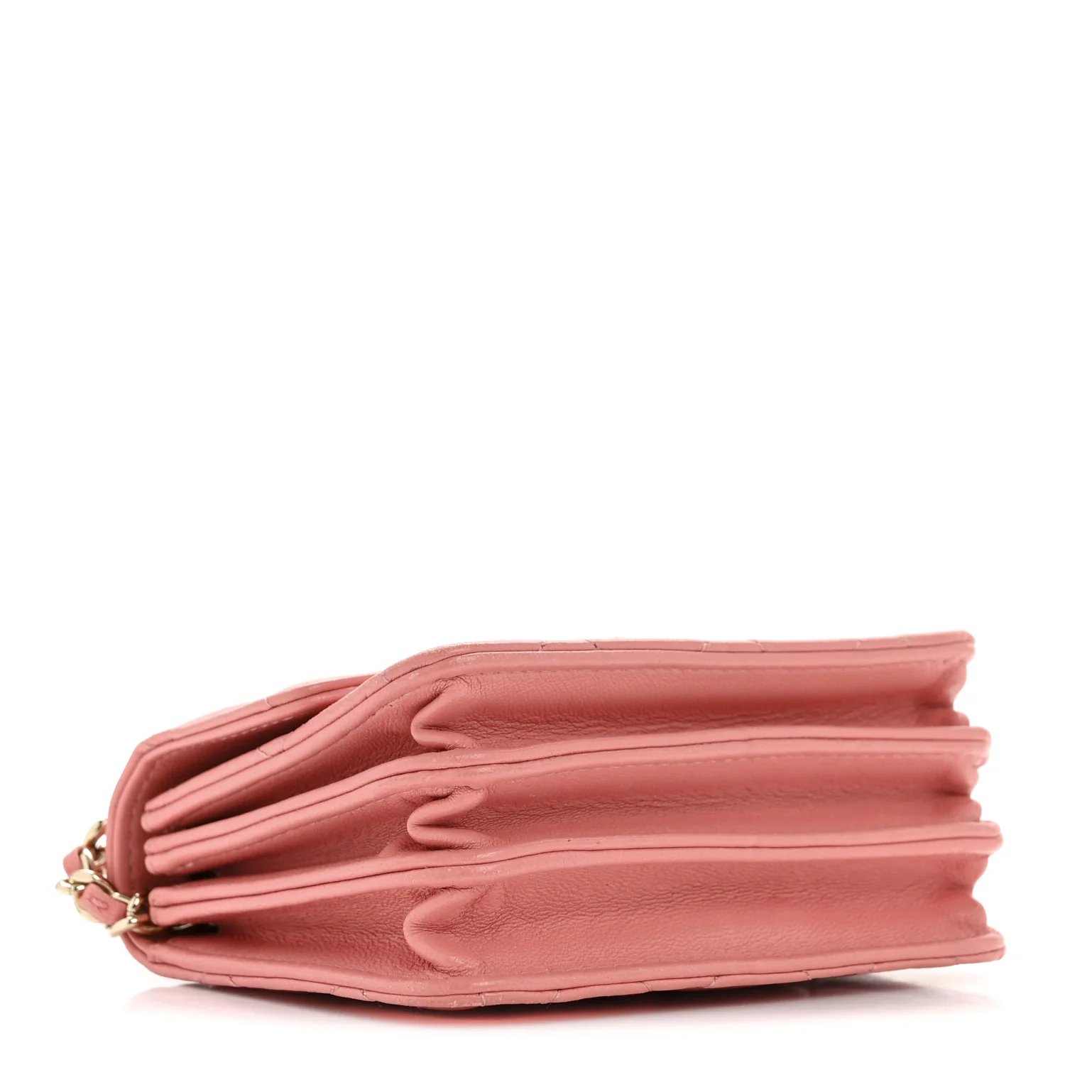 Lambskin Quilted Top Handle Flap Clutch With Chain Pink - Top Club