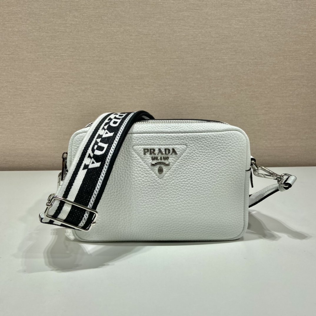 Pra Bag With Shoulder Strap White For Women, Women's Bags 8.6in/22cm 1BH082_2DKV_F0009_V_3OM - Top Club