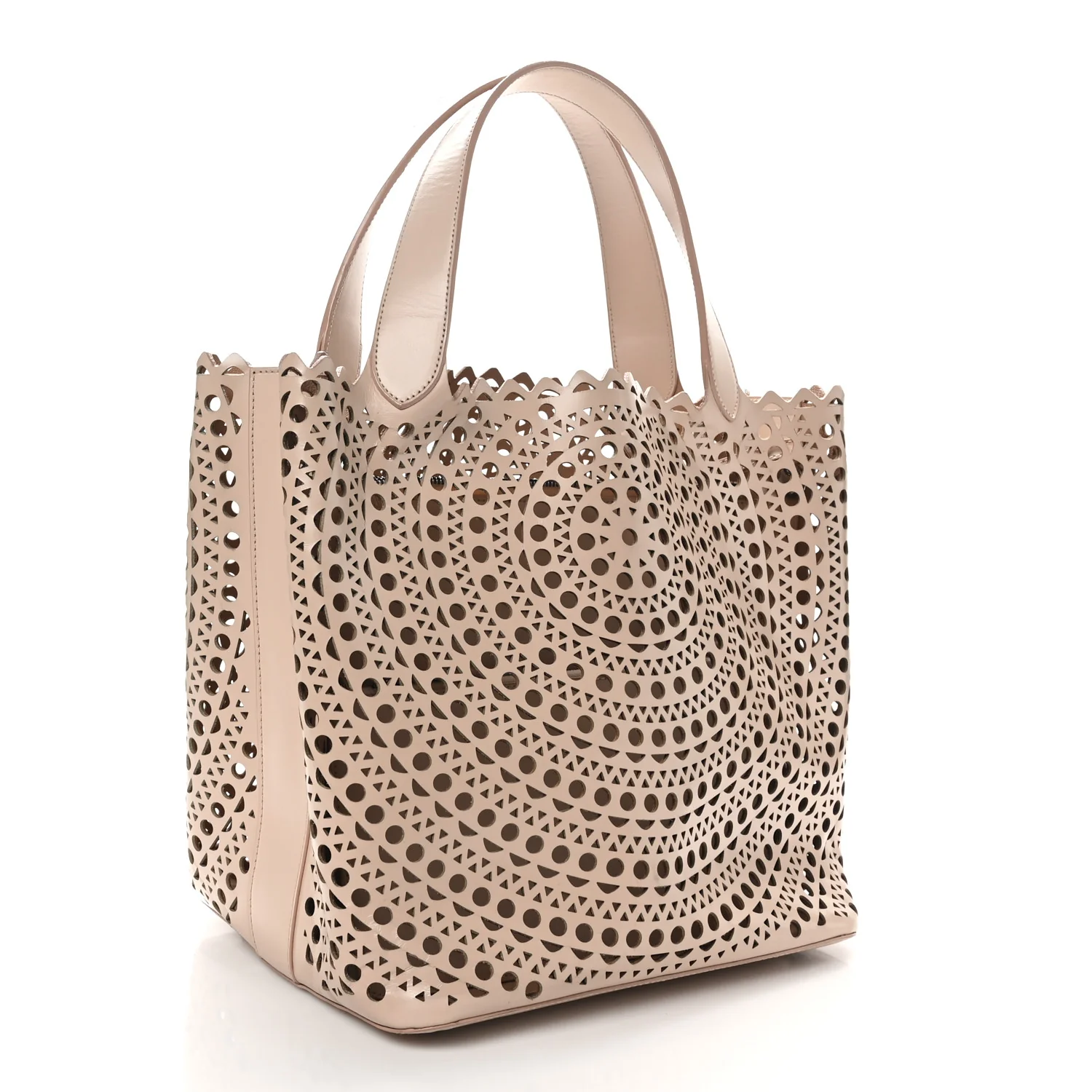 Calfskin Laser Cut Tote Sable - Top Club