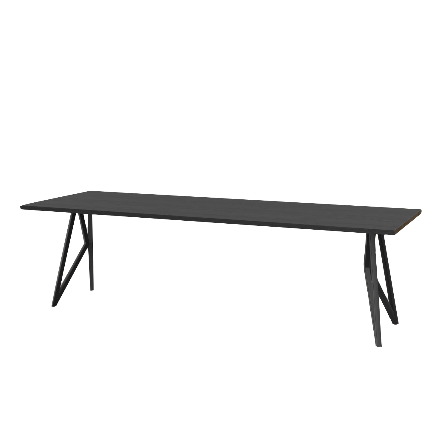 Studio HENK tafel Butterfly Rechthoekig - zwart frame, zwarte beits 160 x 90 | Zwarte Beits | Rechte Rand | Frame Zwart
