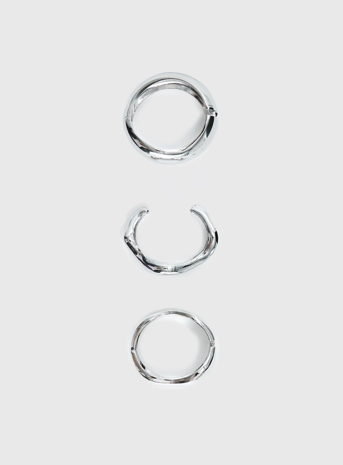 Hot Gossip Cuff Set Silver