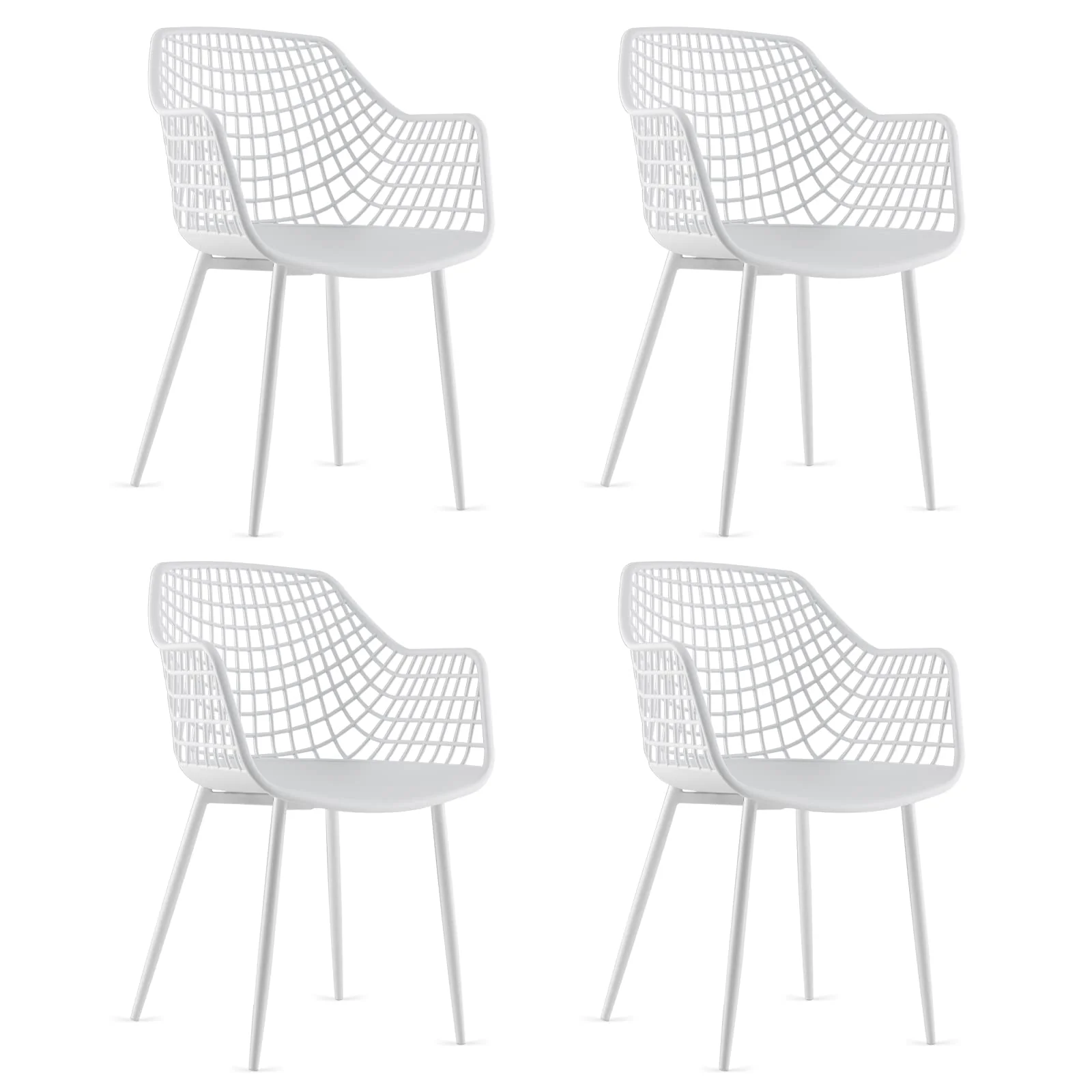 BEFOUNDLOVELY Modern Dining Chairs Set of 4 - Arm Chair with 15