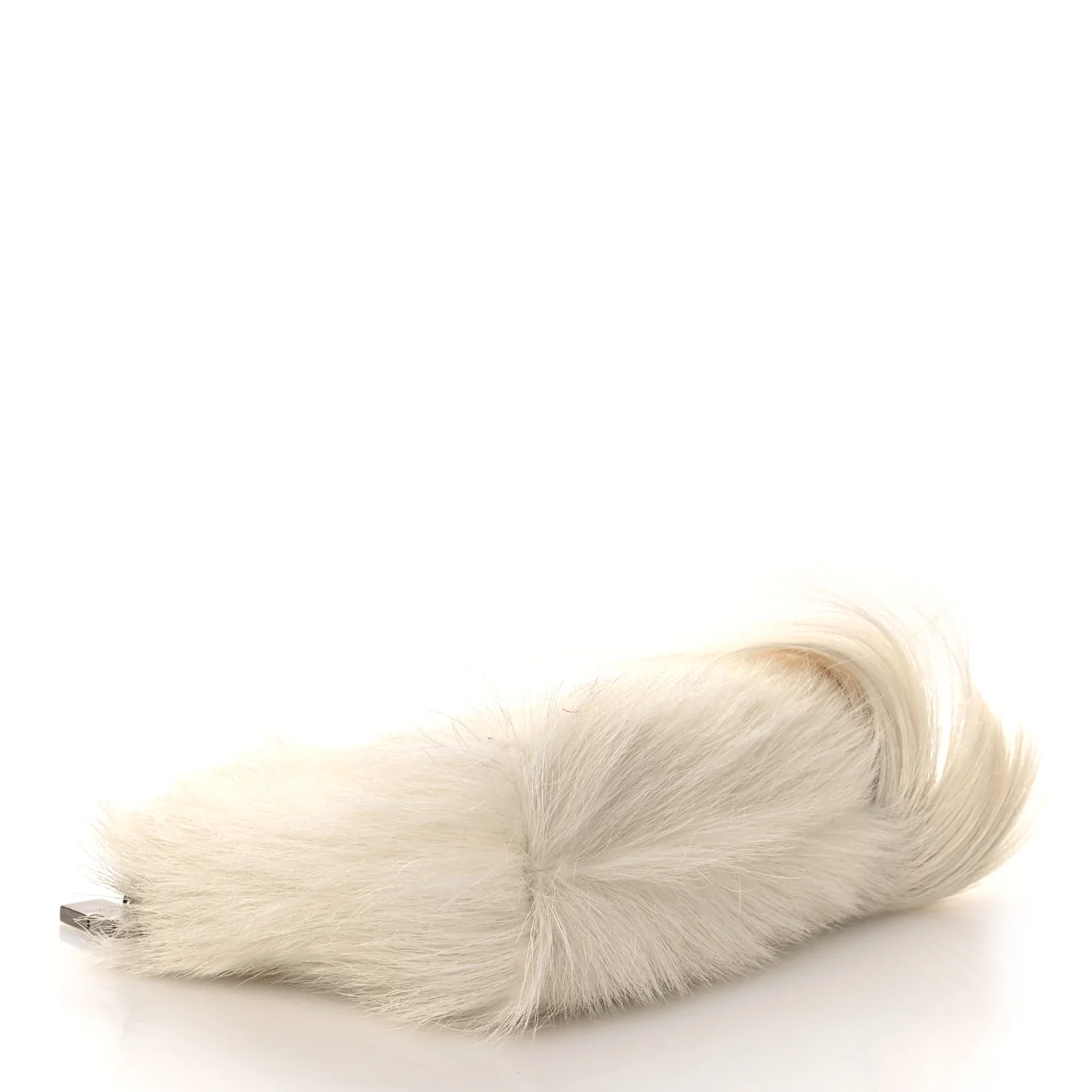 Faux Fur XS Lock Antigona Shoulder Bag White - Top Club