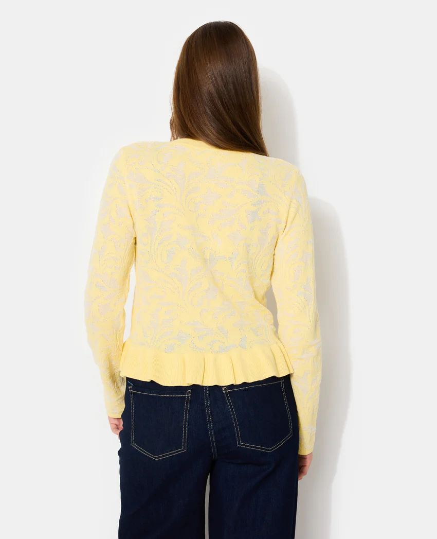 Pimkie Gilet en maille effet jacquard avec boutons fantaisie