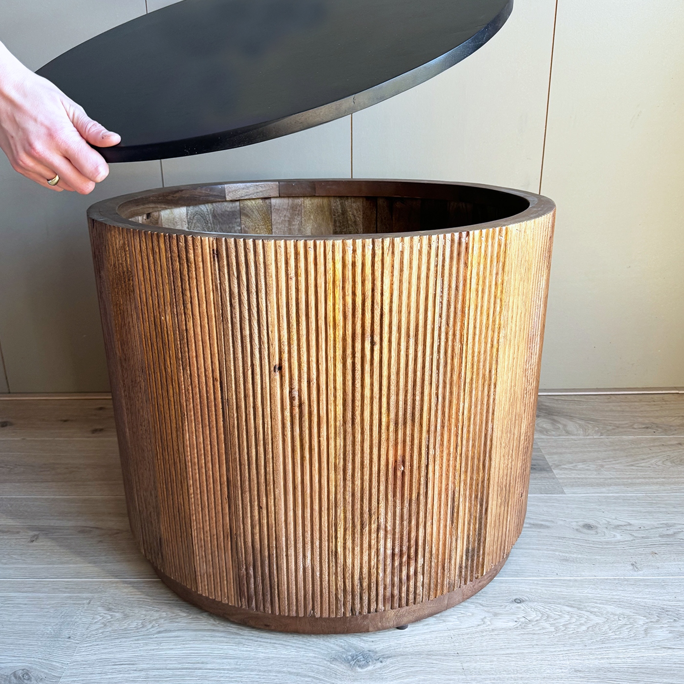 Old inn wonen salontafel Rome box zwart/bruin klein