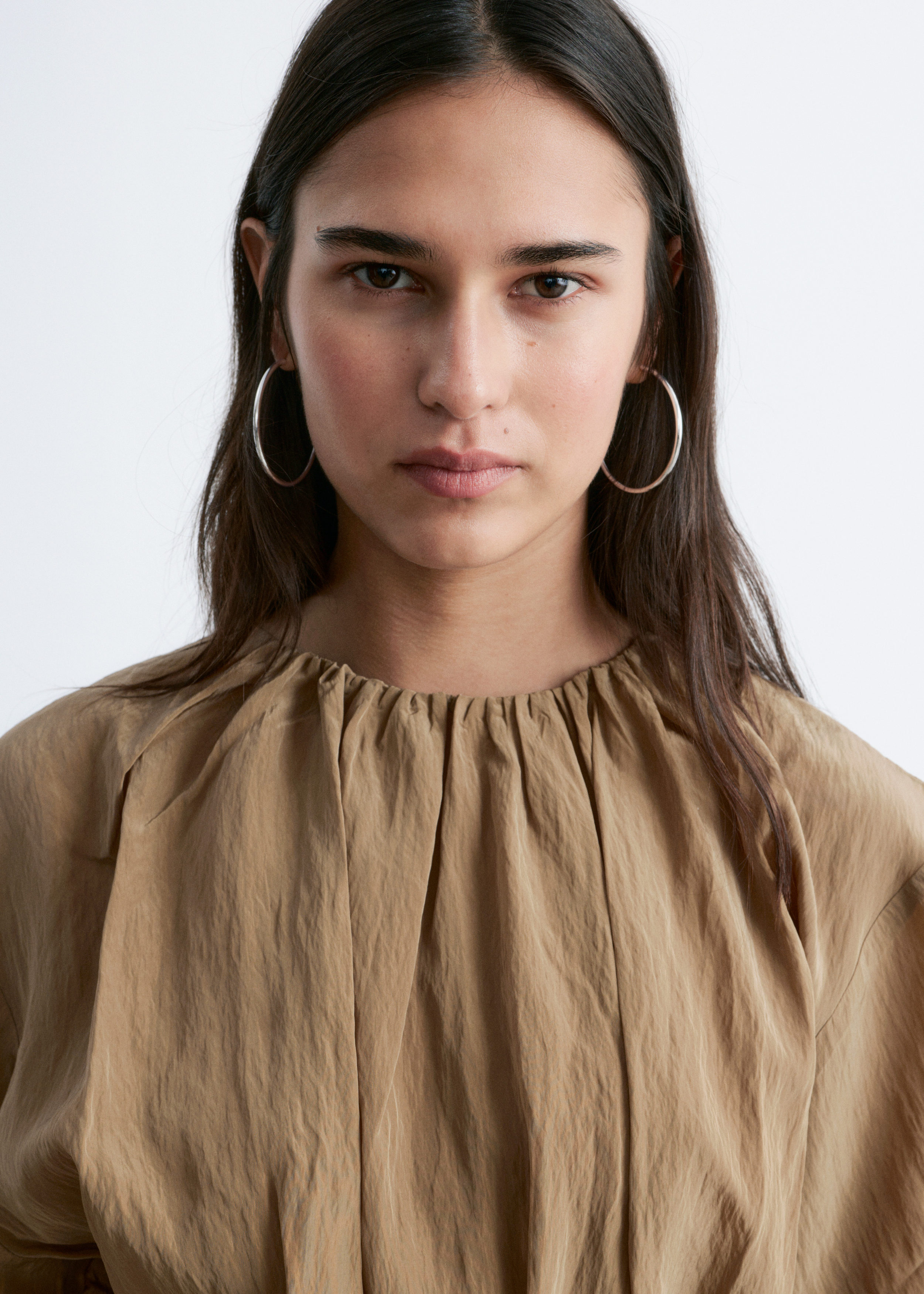 & Other Stories SHORT-SLEEVE RUCHED MINI DRESS