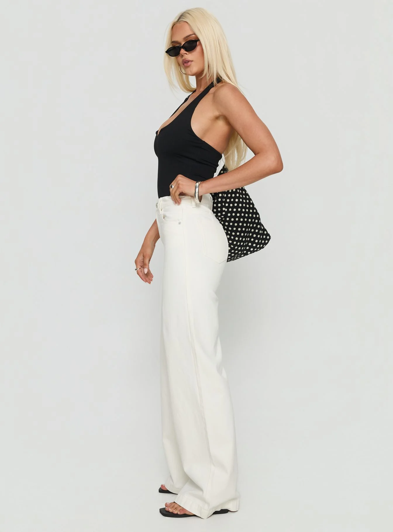 Goldie High Rise Wide Leg Jeans White