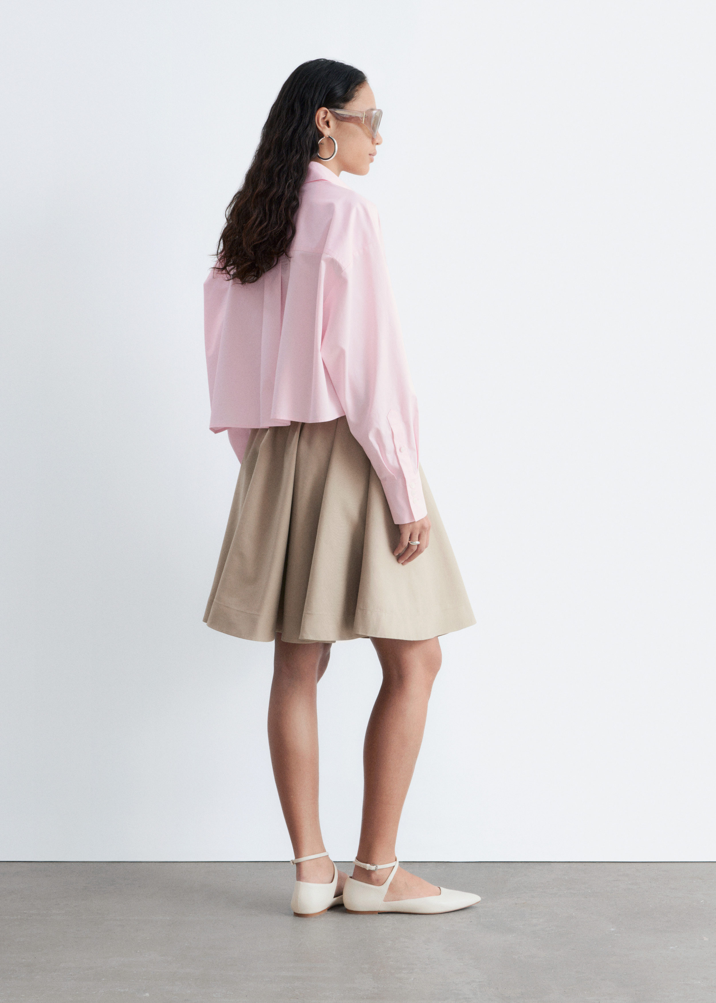 & Other Stories CROPPED OVERSIZED COTTON SHIRT