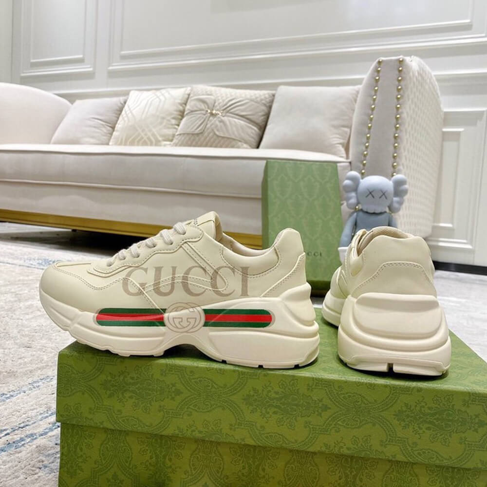 Rhyton Gucci logo leather sneaker - Top Club