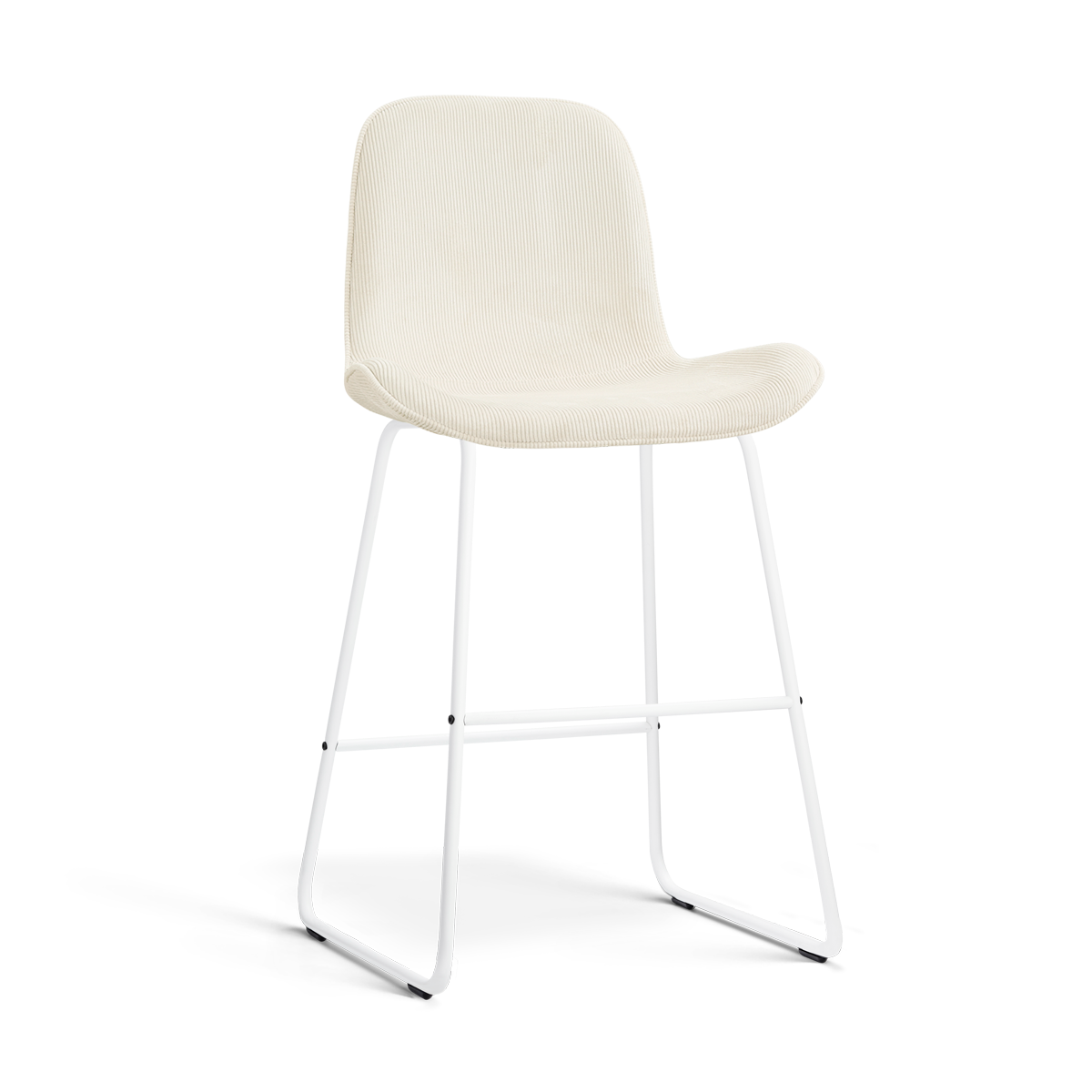 Barkruk Nino-Fé wit onderstel rib beige 65 cm