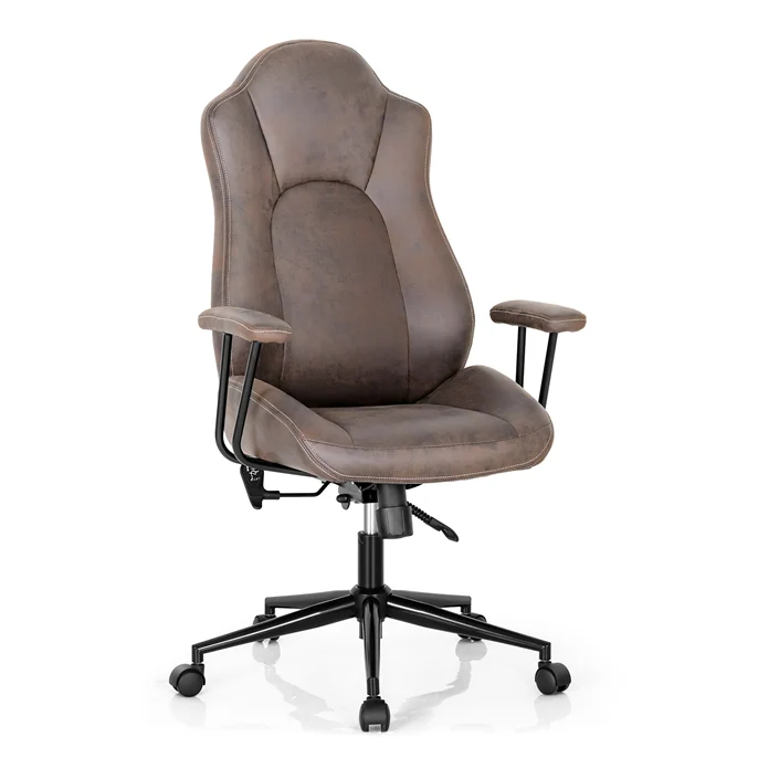 BEFOUNDLOVELY High-Back Home Office Desk Chair, Ergonomic Leathaire Task Chair with Comfortable Padded Seat & Detachable Armrests