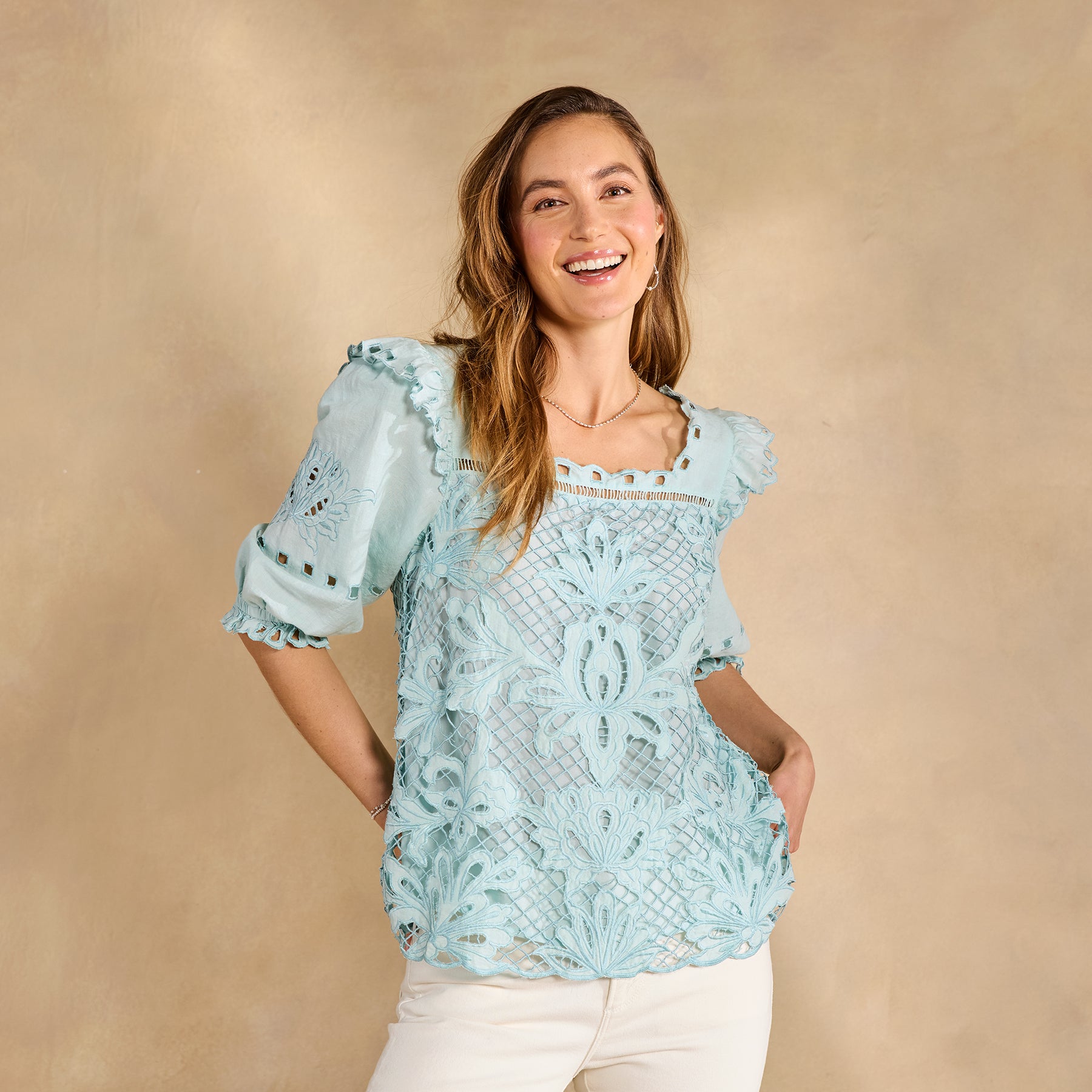 Altai Gatherings Eyelet Top - Sundance Living