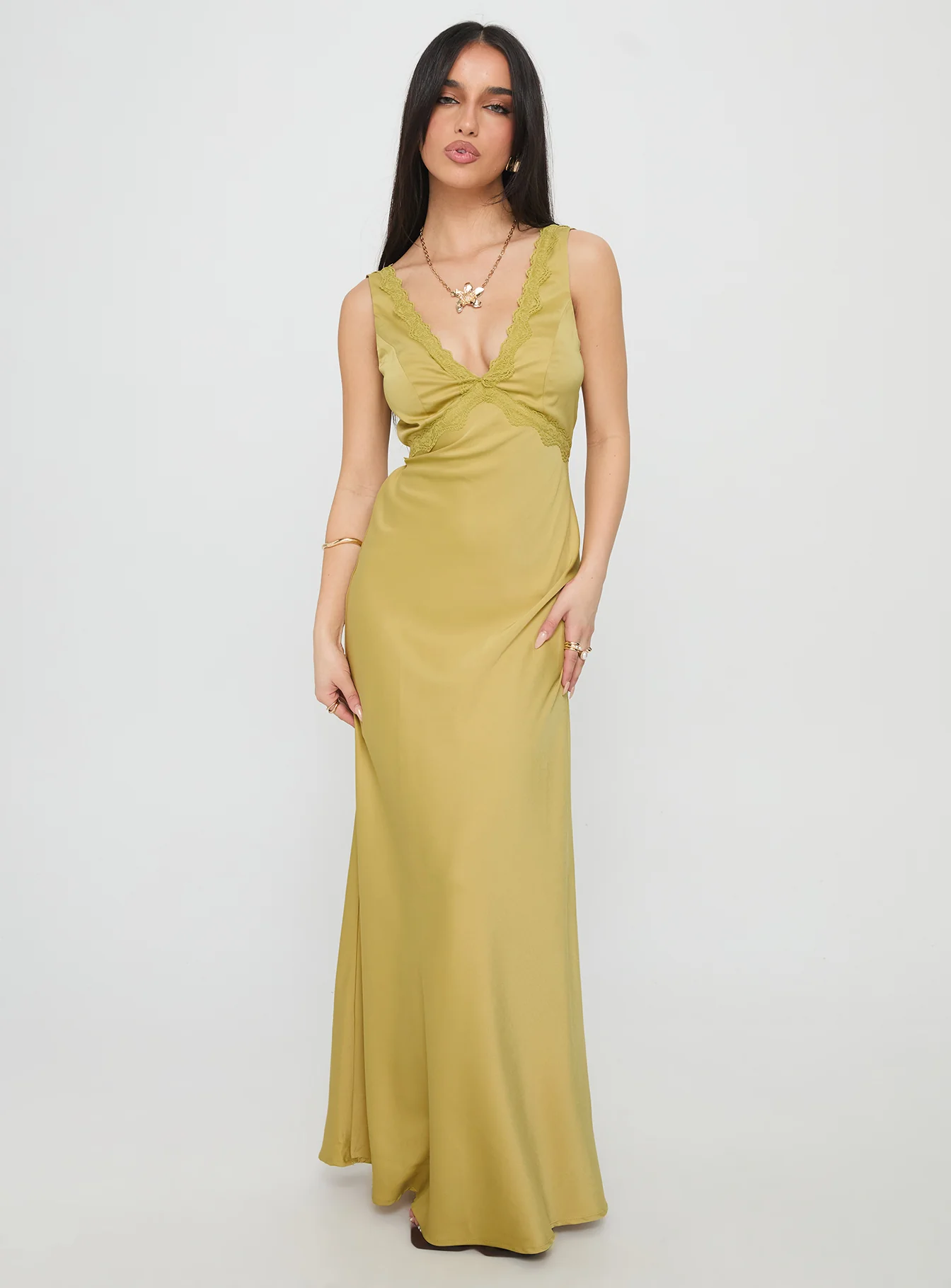 Galloway Maxi Dress Chartreuse