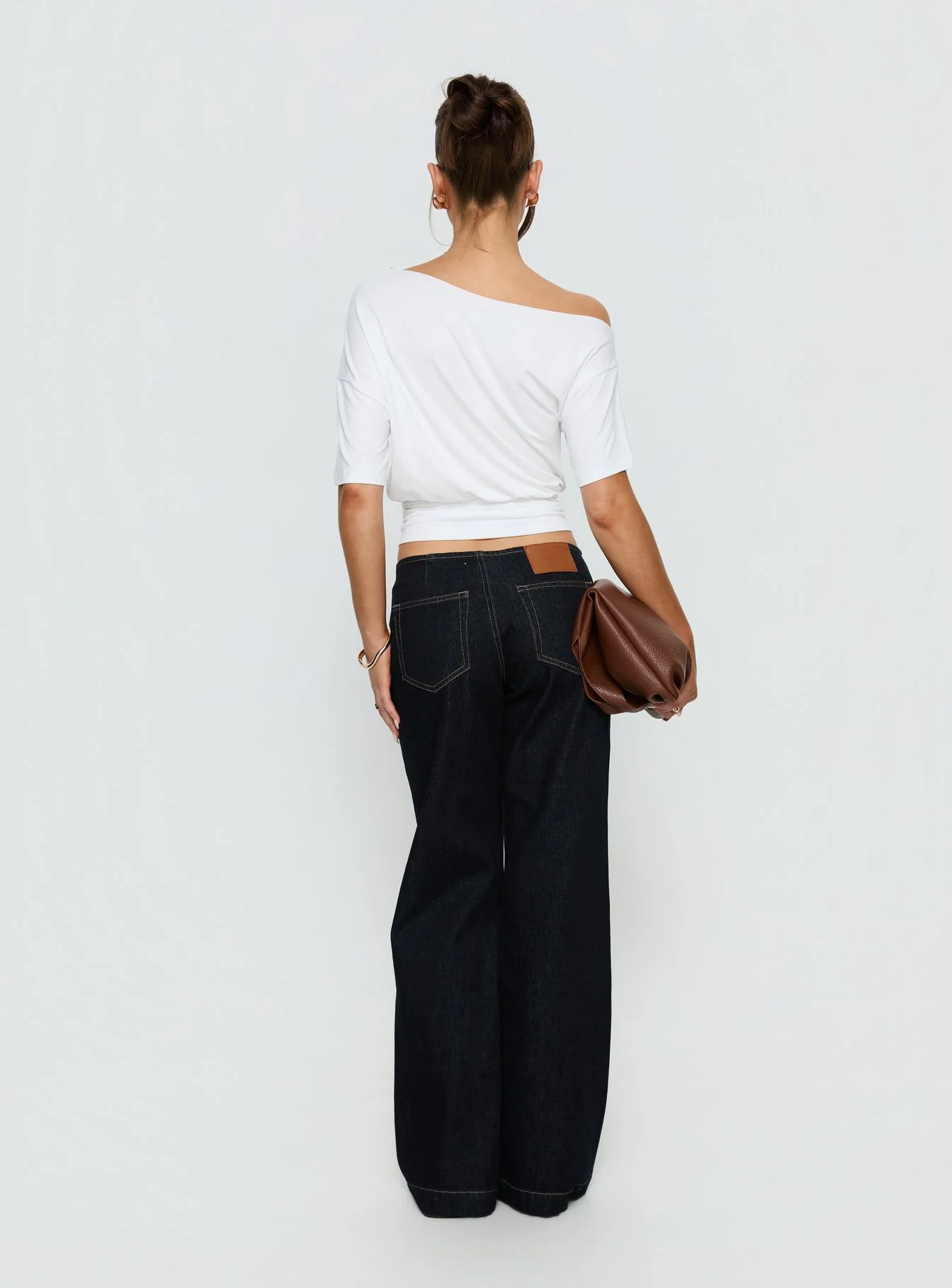 Buenos No Waist Low Rise Straight Leg Jeans Raw Denim