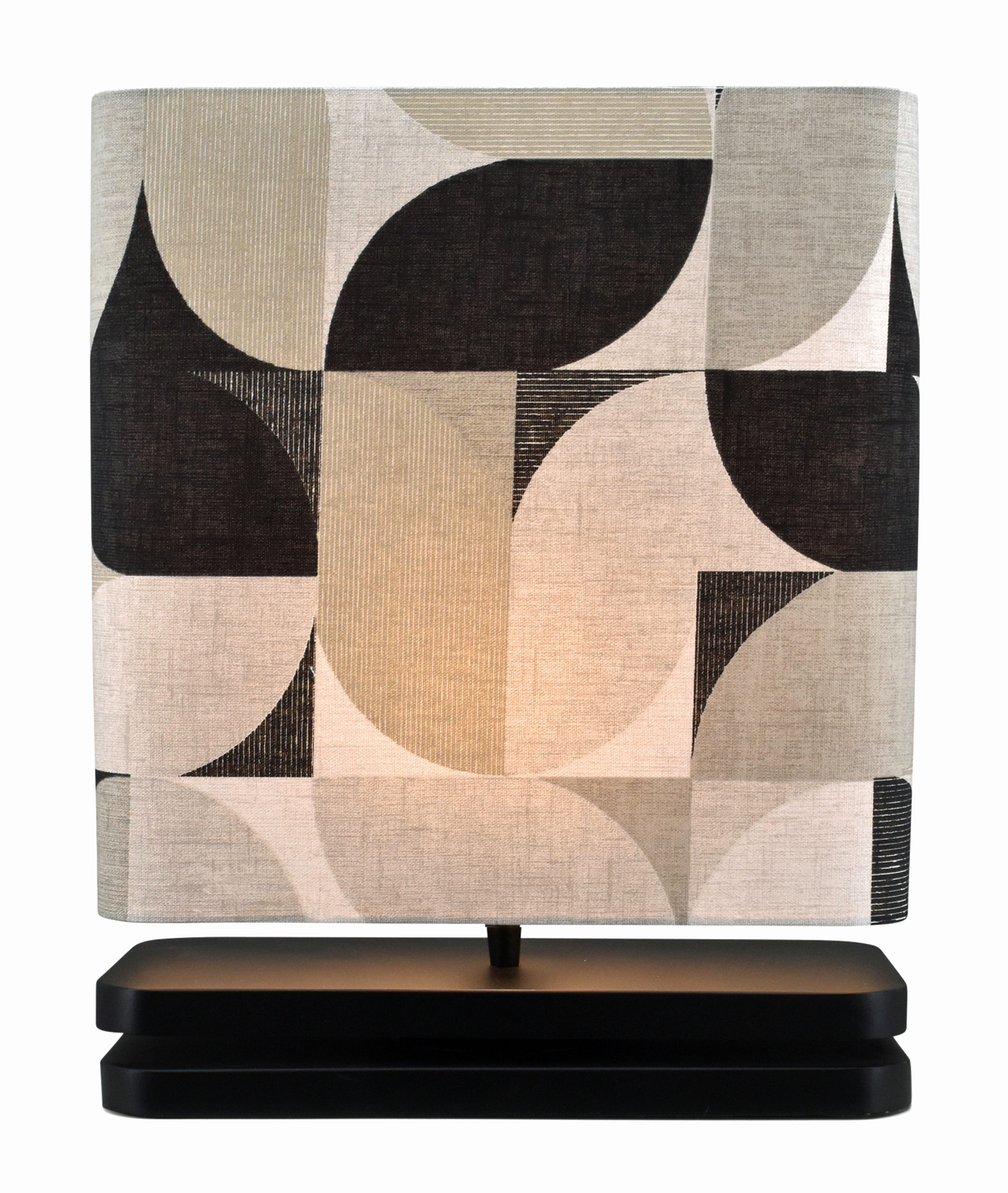 Tafellamp Pizzo retro zwart medium + kap balk 35x16x35cm - Retro antraciet