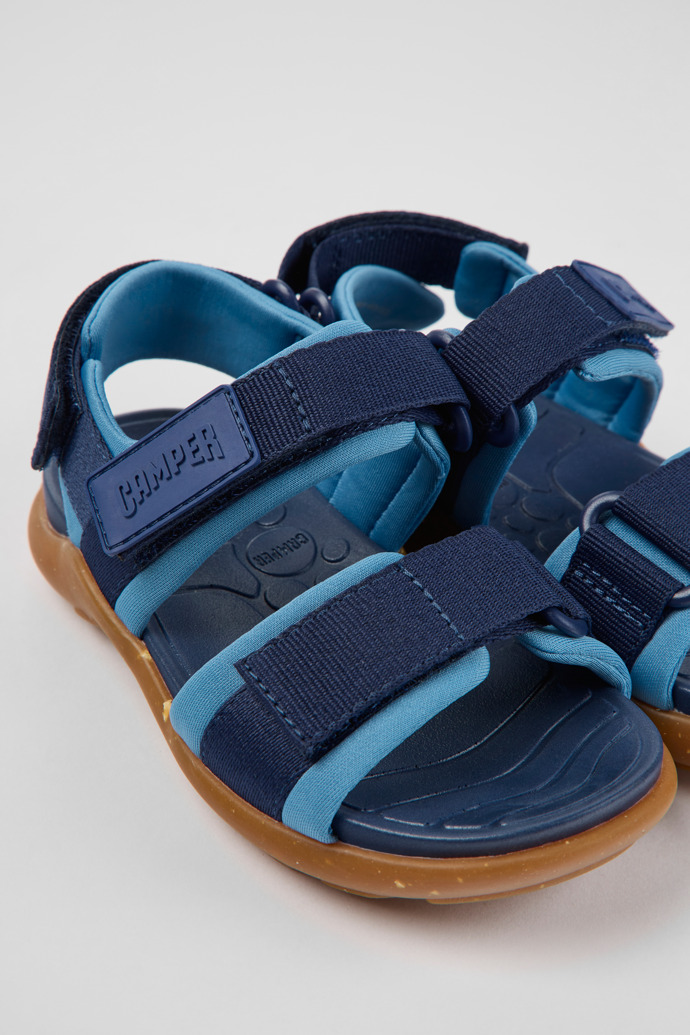 Wous Blue fabric sandals for children