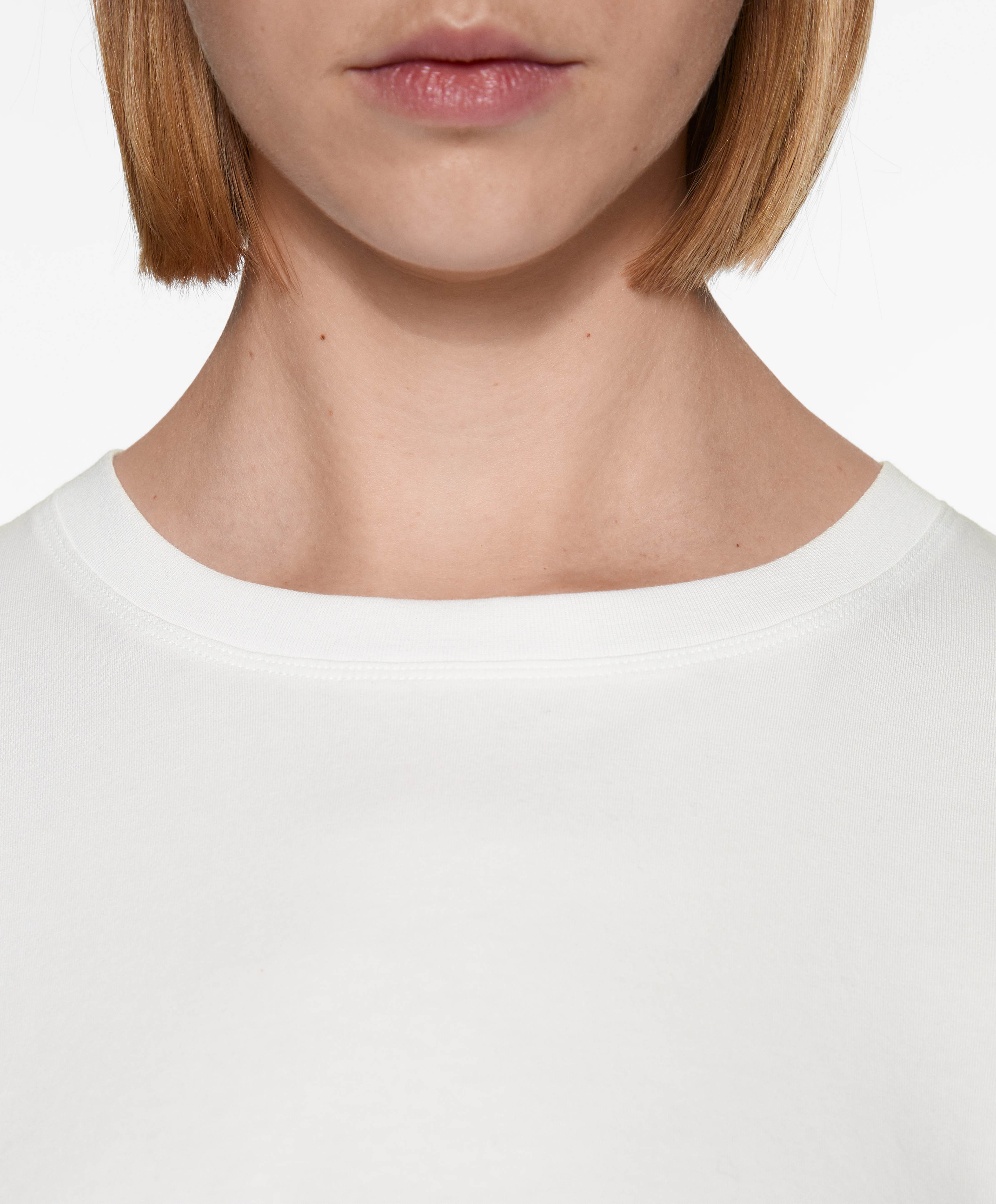OYSHO Cotton blend short-sleeved crop T-shirt