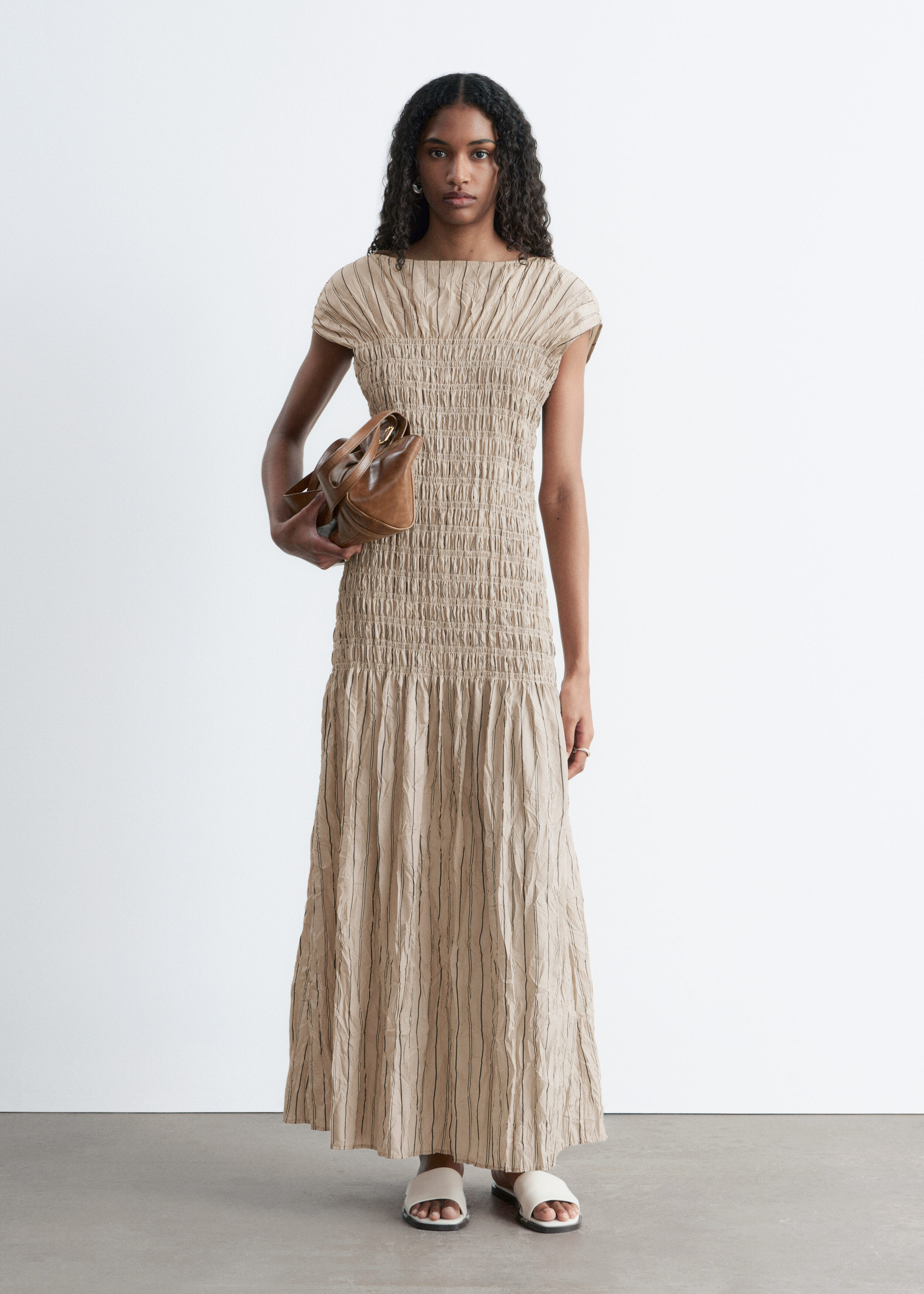 & Other Stories SMOCKED MAXI DRESS