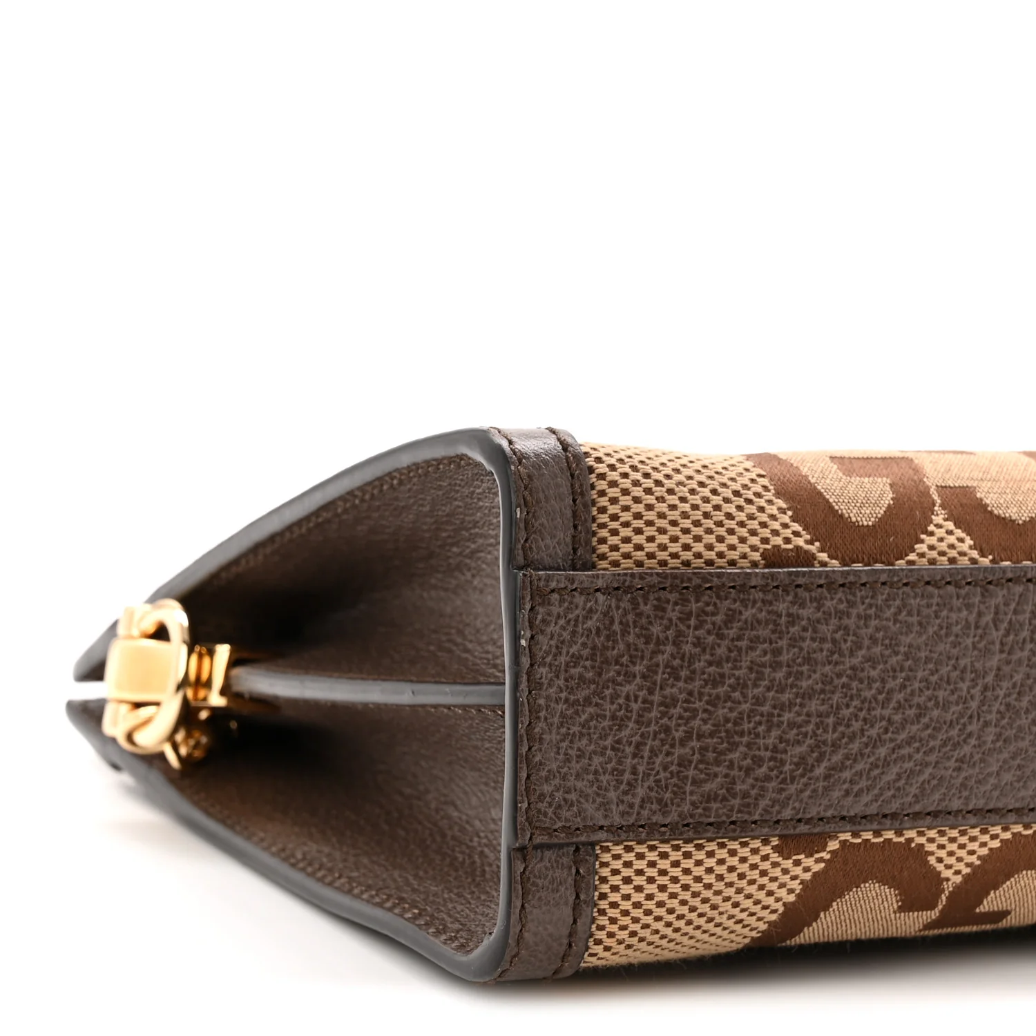Monogram Jumbo GG Textured Dollar Calfskin Web Small Ophidia Chain Shoulder Bag Camel Ebony New Acero - Top Club