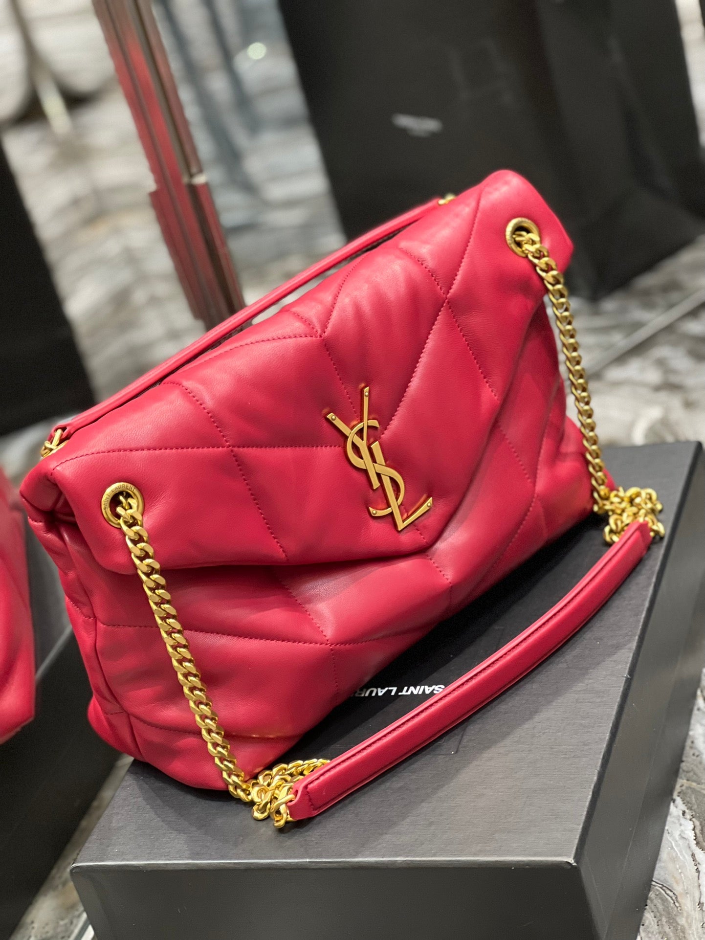 Y PUFFER MEDIUM BAG IN QUILTED LAMBSKIN - Top Club