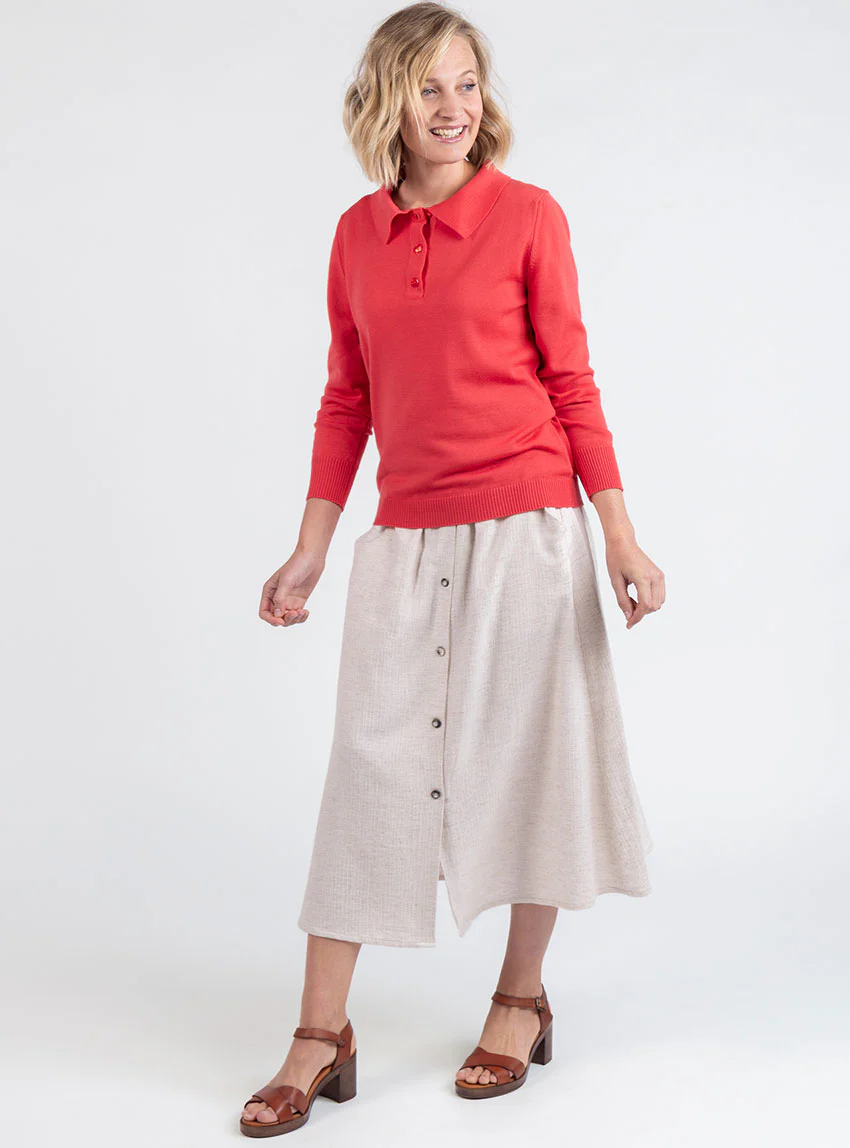 Jupe femme ample beige