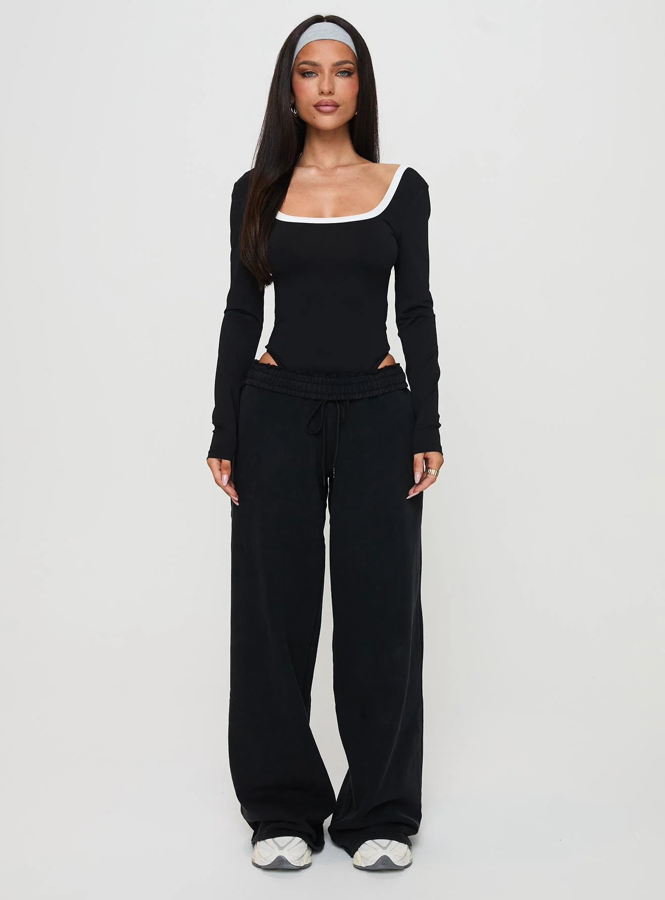 Ender Contrast Trim Bodysuit Black