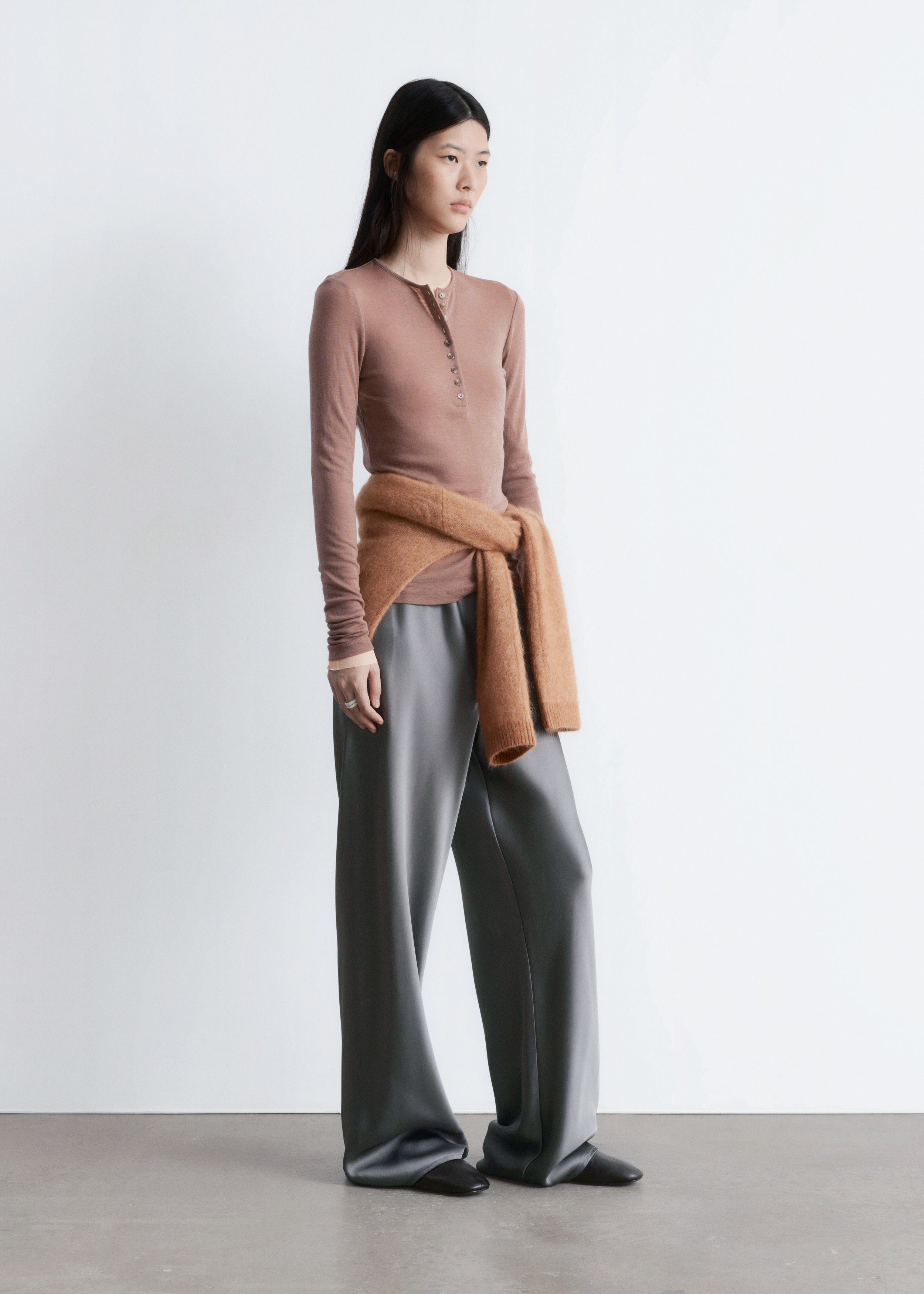 & Other Stories DRAWSTRING SATIN TROUSERS