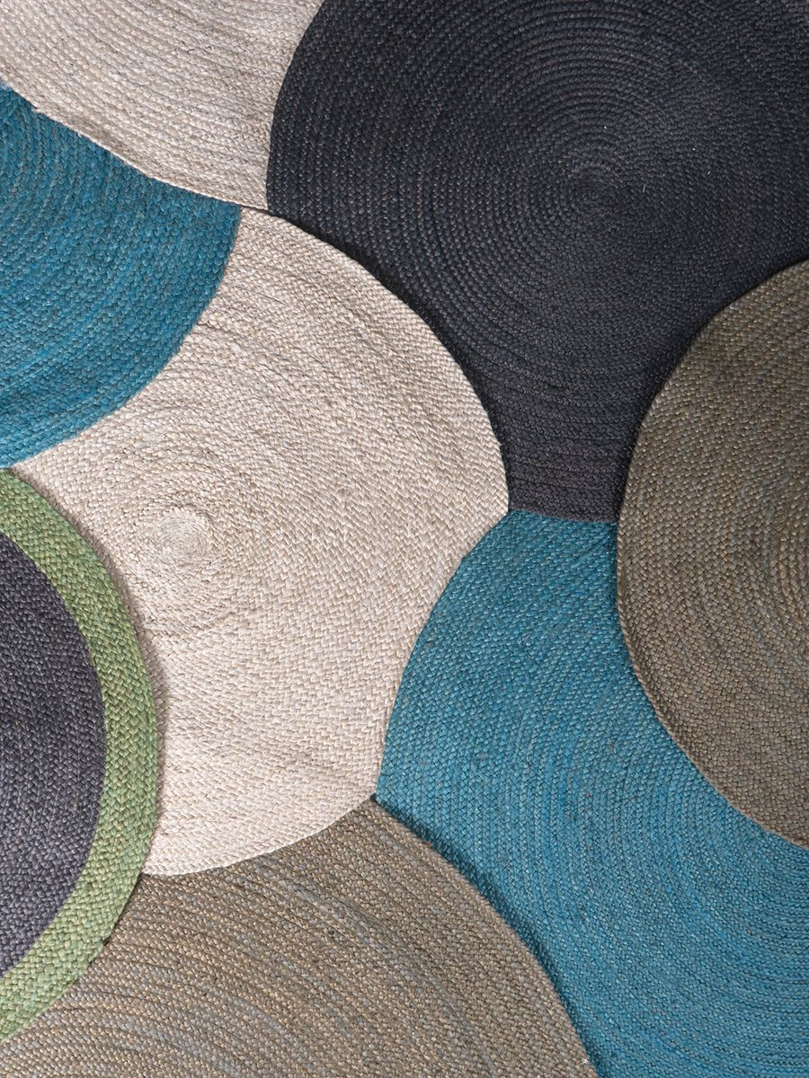 Vloerkleed Jute Antraciet rond ø200 cm